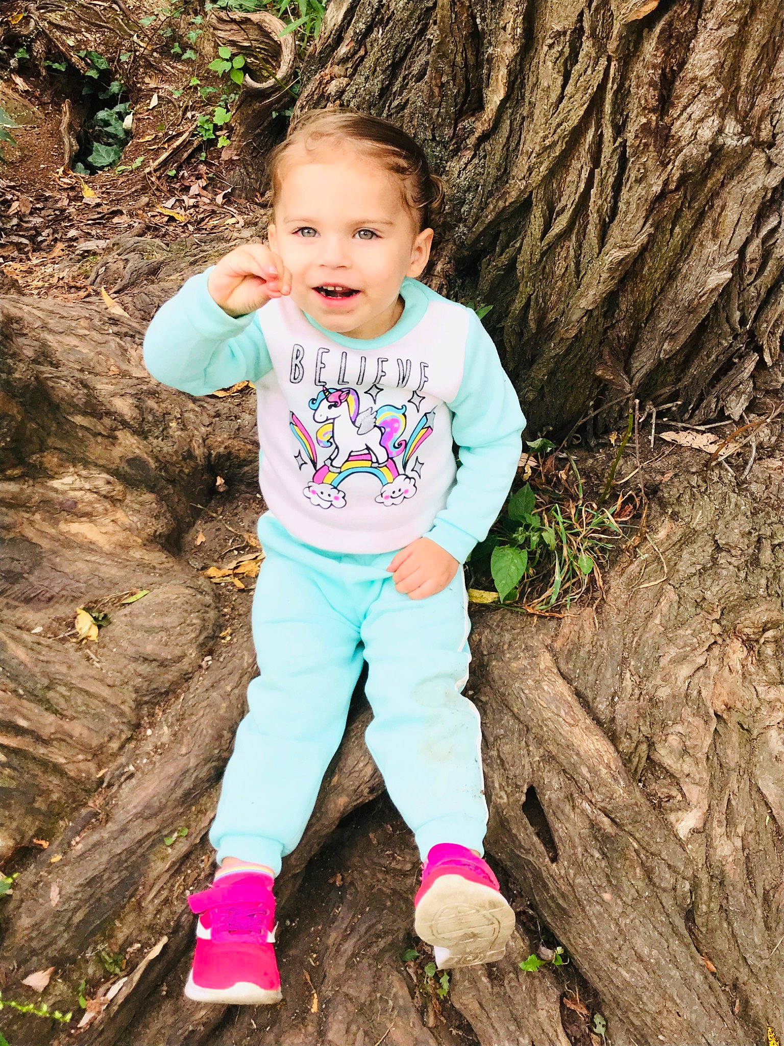 Harmony joined the competition — help win amazing prizes! child, child_model, footwear, fun, green, happy, leisure, outerwear, pattern, person, photography, pink, plant, play, shoe, skin, smile, toddler, tree