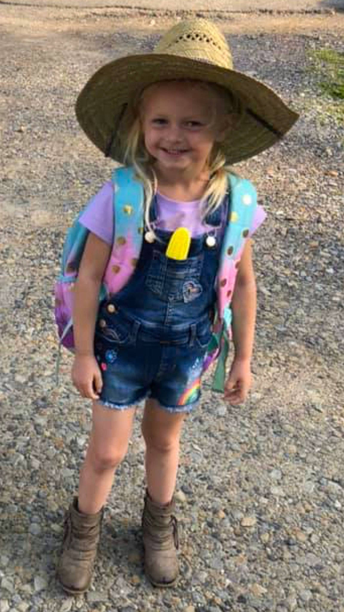 Isabelle joined the competition — help win amazing prizes! child, child_model, clothing, denim, fashion_accessory, hat, headgear, jeans, joy, outerwear, person, personal_protective_equipment, shorts, smile, style, sun_hat, toddler