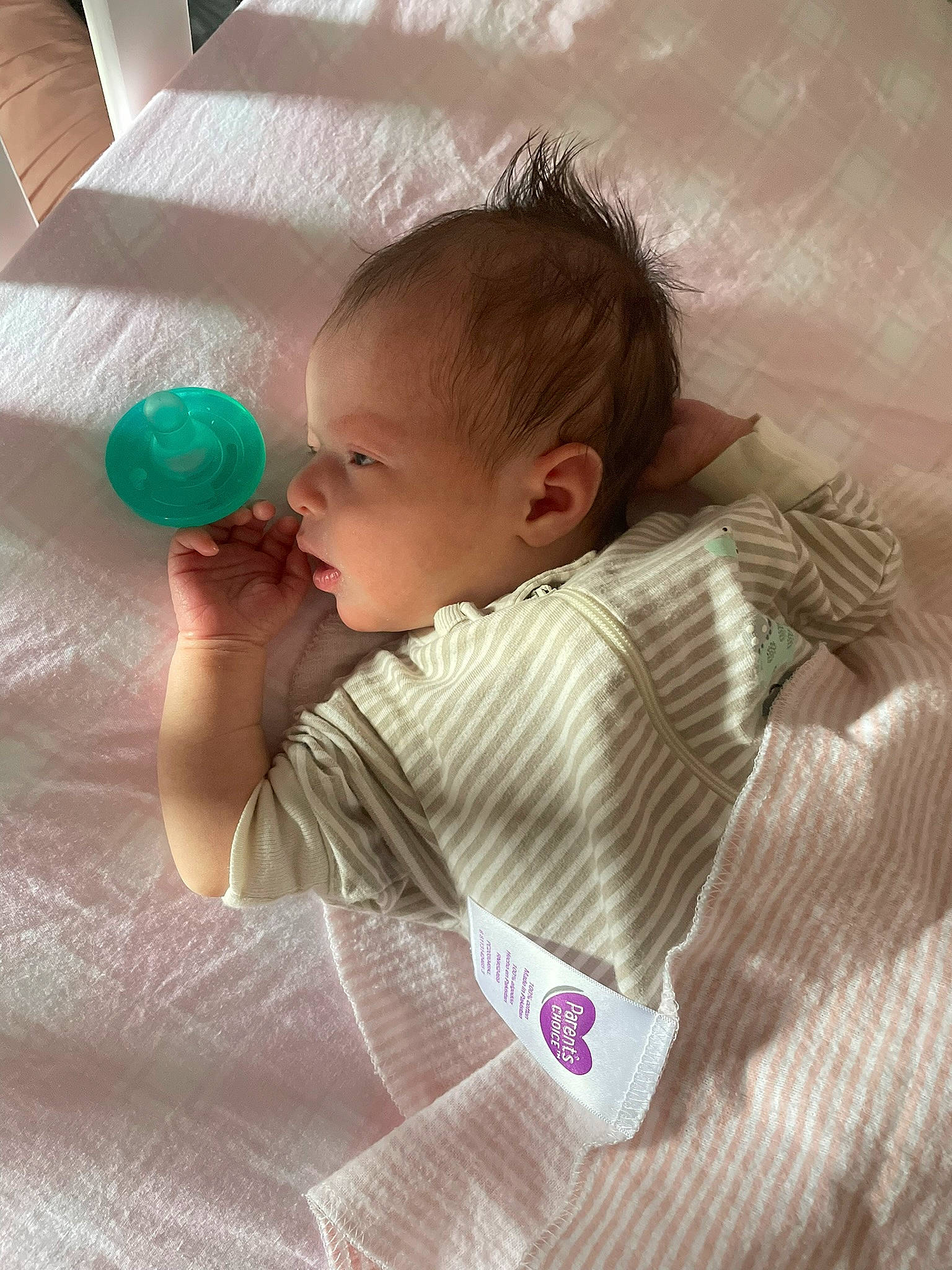 Catalina is registered to the contest to win money with this photo: arm, baby, baby_products, baby_safety, baby_sleeping, baby_toddler_clothing, bedding, bedtime, child, comfort, hairstyle, head, linens, nose, person, play, room, sleeve, textile, toddler