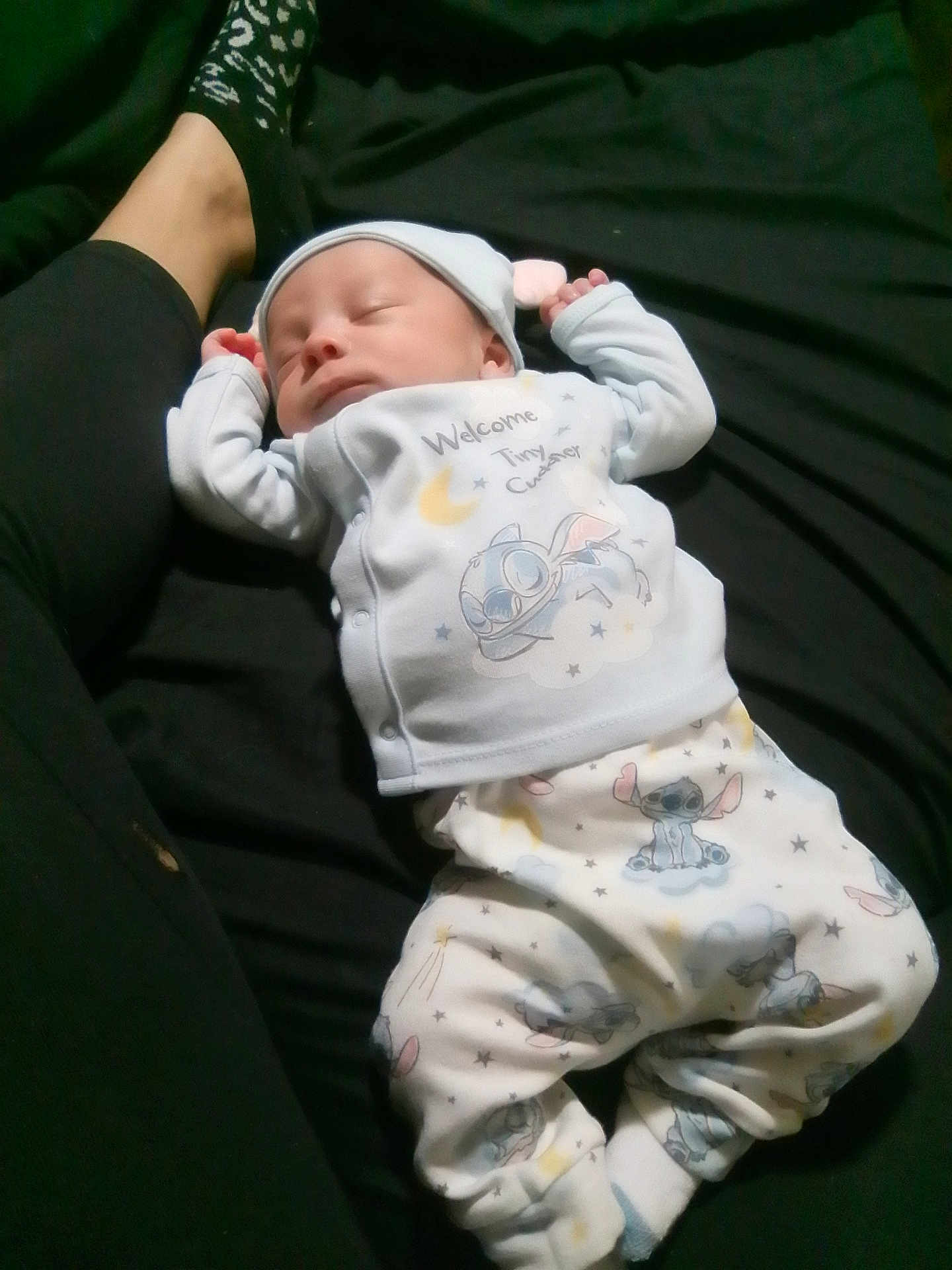 Jason joined the competition — help win amazing prizes! baby, sleeping, pajamas, cartoon_character, person, leggings, socks, footwear, bedtime, infant, clothing, black, white, pattern, cute, rest, indoor, soft, peaceful, lying_down