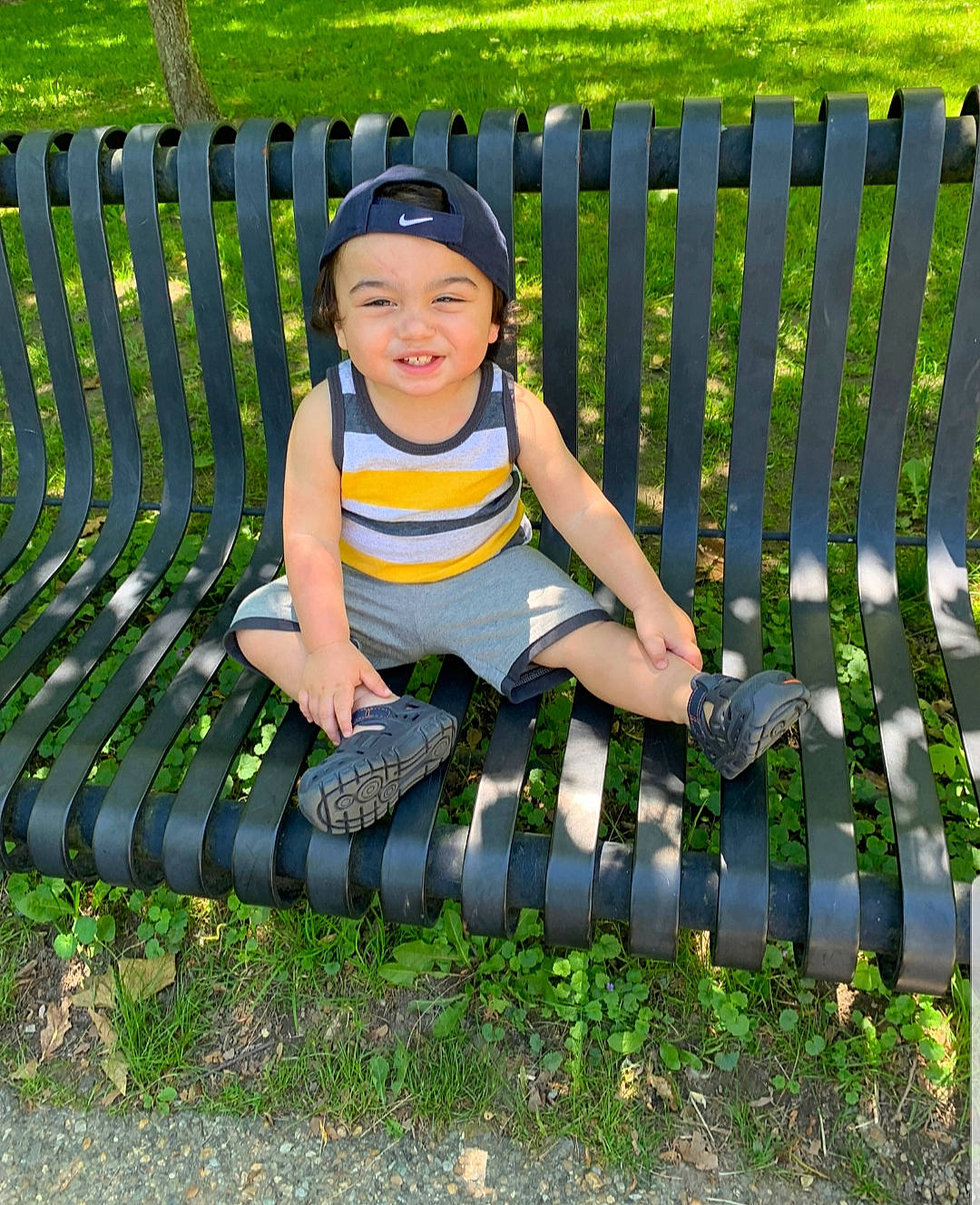 Ryan Stephen joined the competition — help win amazing prizes! child, fence, grass, green, joy, lawn, leisure, person, picket_fence, plant, play, sitting, smile, toddler