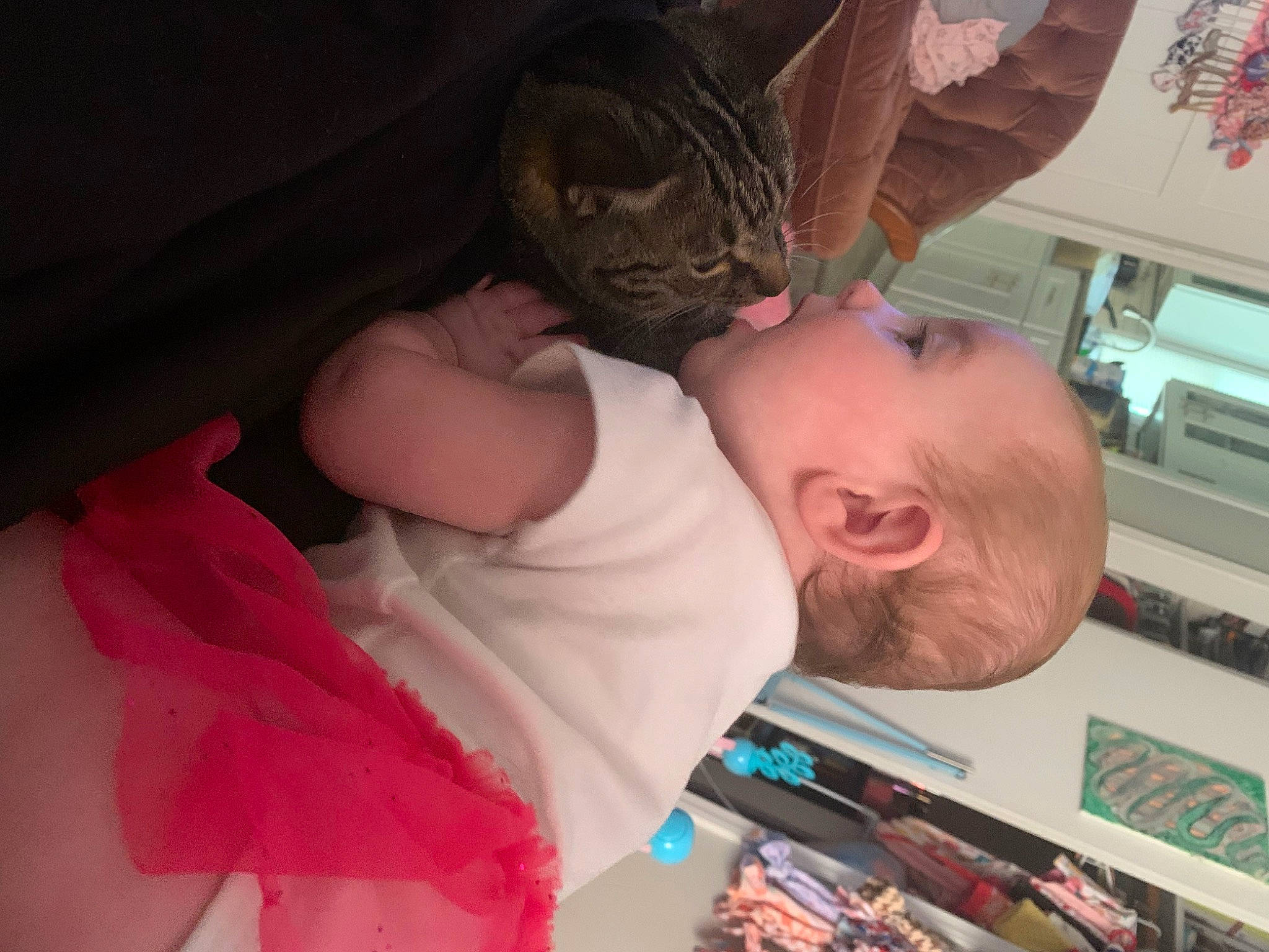 Delilah is registered to the contest to win money with this photo: abdomen, baby, child, comfort, dress, ear, facial_expression, finger, flesh, fun, gesture, happy, mouth, nap, nose, person, pink, plant, room, skin