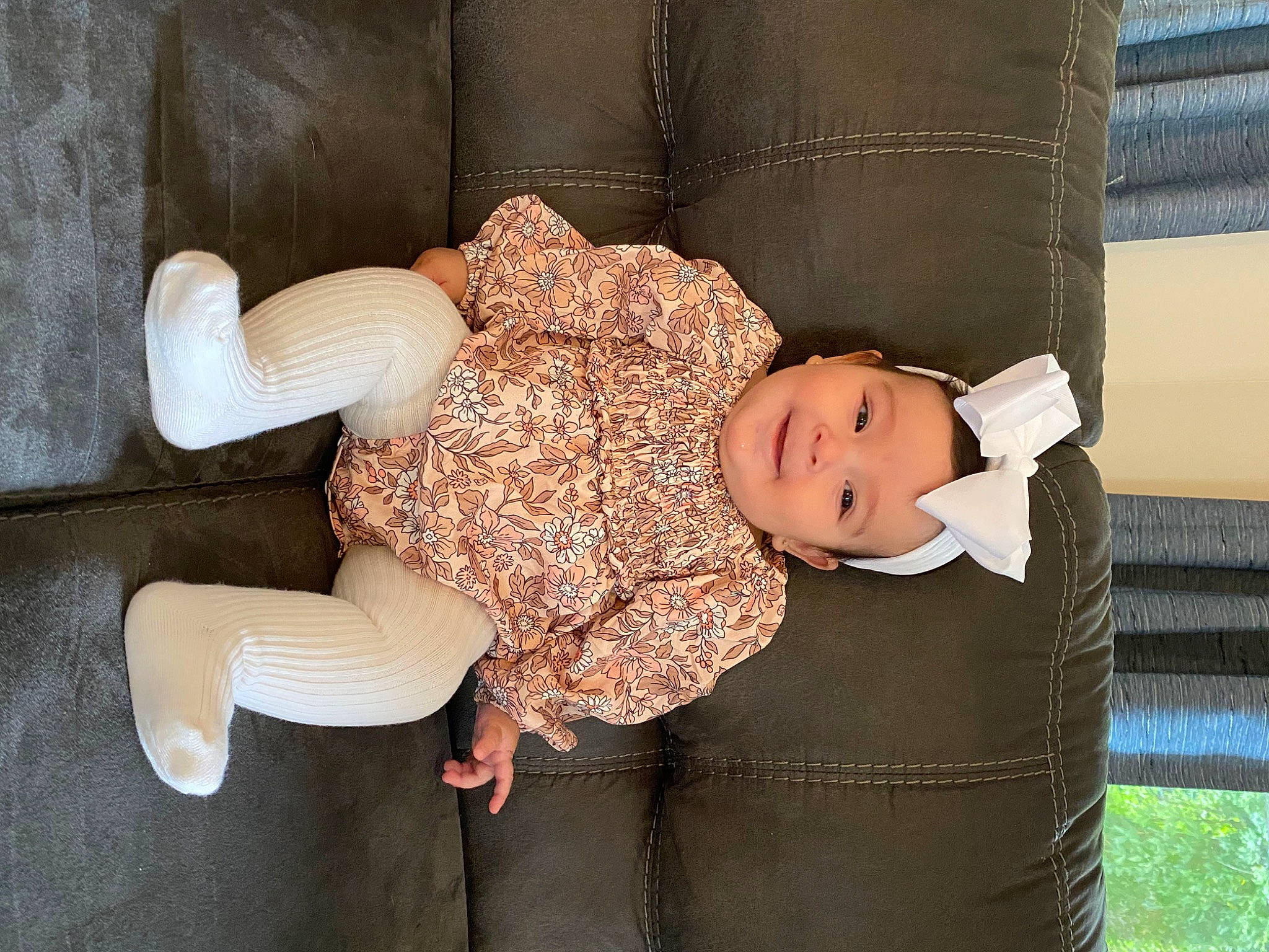Sienna Rose joined the competition — help win amazing prizes! baby, baby_toddler_clothing, child, comfort, flooring, fun, hat, headwear, human_leg, joy, knee, lap, pattern, person, room, sitting, sleeve, stuffed_toy, thigh, toddler