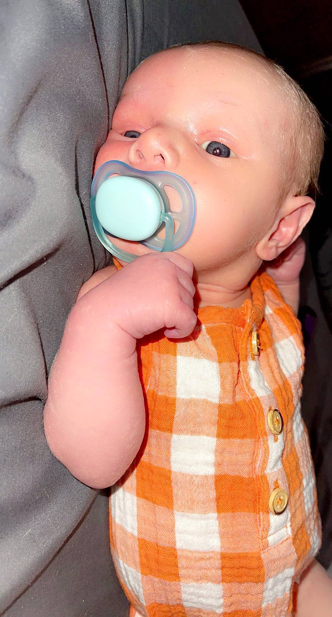 Braylon is registered to the contest to win money with this photo: baby, baby_products, baby_toddler_clothing, cheek, child, collar, eyelash, finger, gesture, happy, iris, nail, nose, pattern, person, plaid, skin, sleeve, tartan, toddler