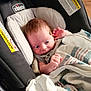 baby, infant, car_seat, blanket, chicco, face, hand, clothing, indoor, newborn, child, cute, comfort, seat, person, portrait, expression, soft, young, resting