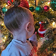 Emerson is registered to the contest to win money with this photo: accessories, baby, boy, child, christmas, christmasdecorations, christmastree, electricaldevice, face, festival, fir, head, lighting, male, microphone, person, photography, plant, portrait, tree