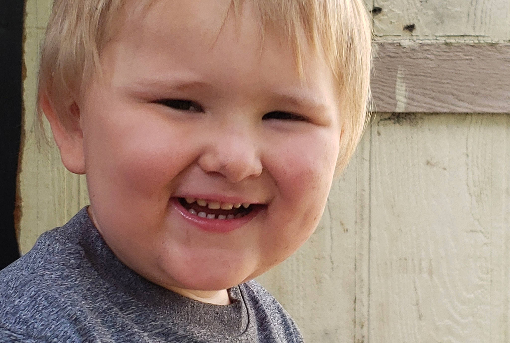 Joseph Rodney Brown Jr is registered to the contest to win money with this photo: blond, cheek, child, chin, close_up, eye, face, facial_expression, forehead, hair, head, joy, laugh, lip, mouth, nose, organ, person, skin, smile