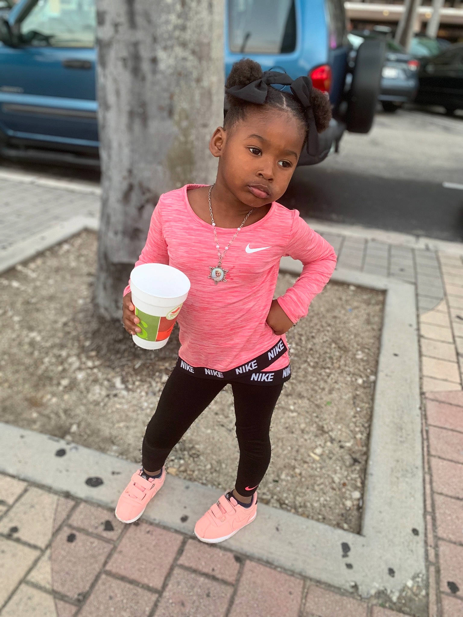 Teyana is registered to the contest to win money with this photo: baby, beauty, child, daughter, leisure, people, person, pink, play, recreation, snapshot, toddler, vacation