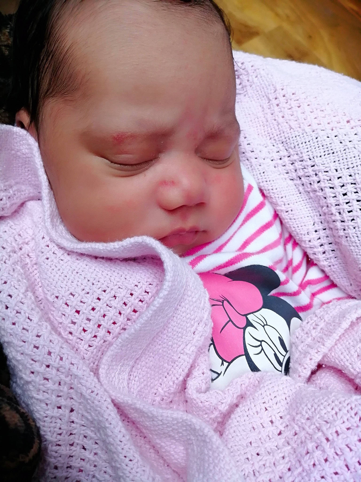 Nevaeh Horstead is registered to the contest to win money with this photo: baby, beauty, blanket, cheek, child, close_up, eye, face, forehead, head, knitting, lip, mouth, nose, outerwear, person, pink, skin, sleep, textile