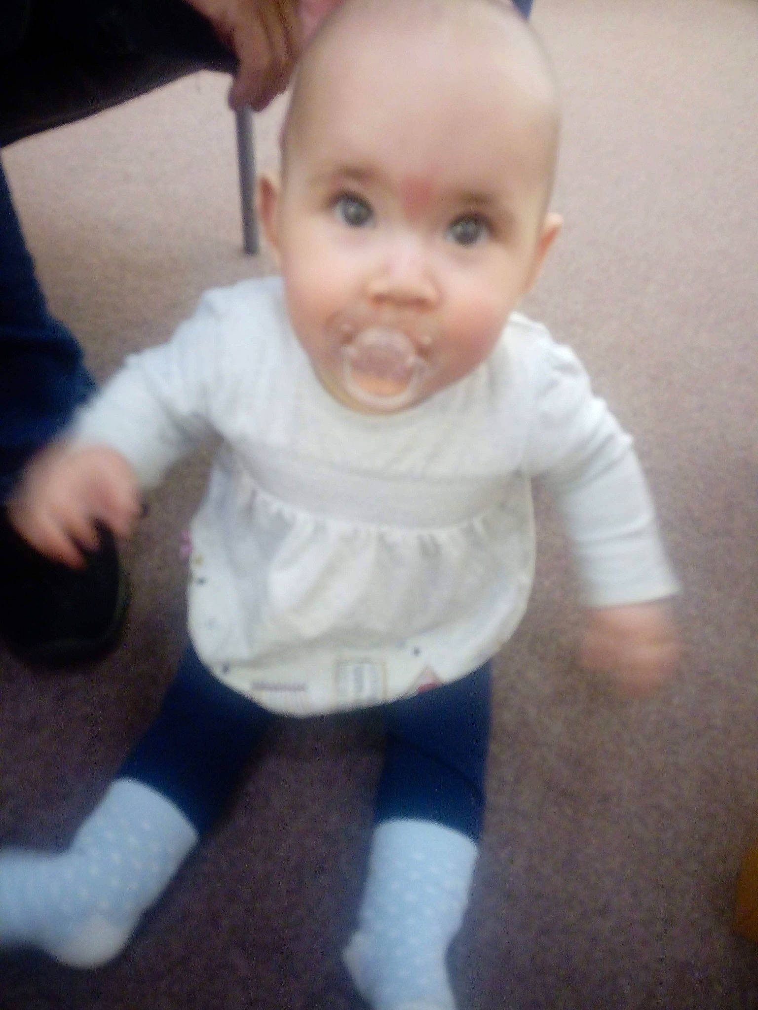 Maisy joined the competition — help win amazing prizes! baby, beauty, cheek, child, chin, cool, electronic_device, eye, face, forehead, head, iris, lip, mouth, nose, people, person, skin, smile, t_shirt