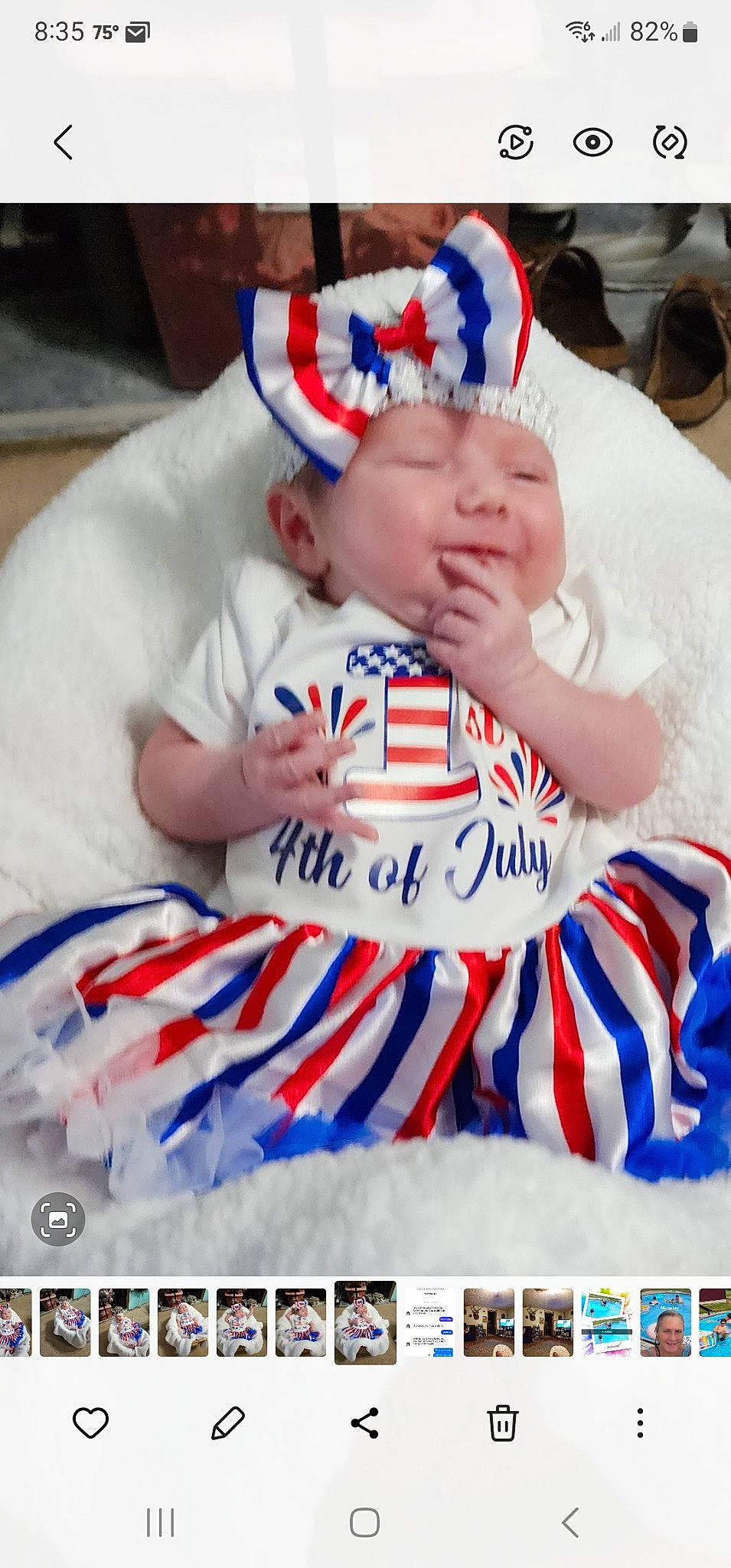 Ella joined the competition — help win amazing prizes! baby, baby_products, baby_safety, baby_sleeping, baby_toddler_clothing, beanie, cap, carmine, christmas_eve, event, fictional_character, flag_of_the_united_states, font, happy, headwear, holiday, linens, person, photo_caption, rectangle