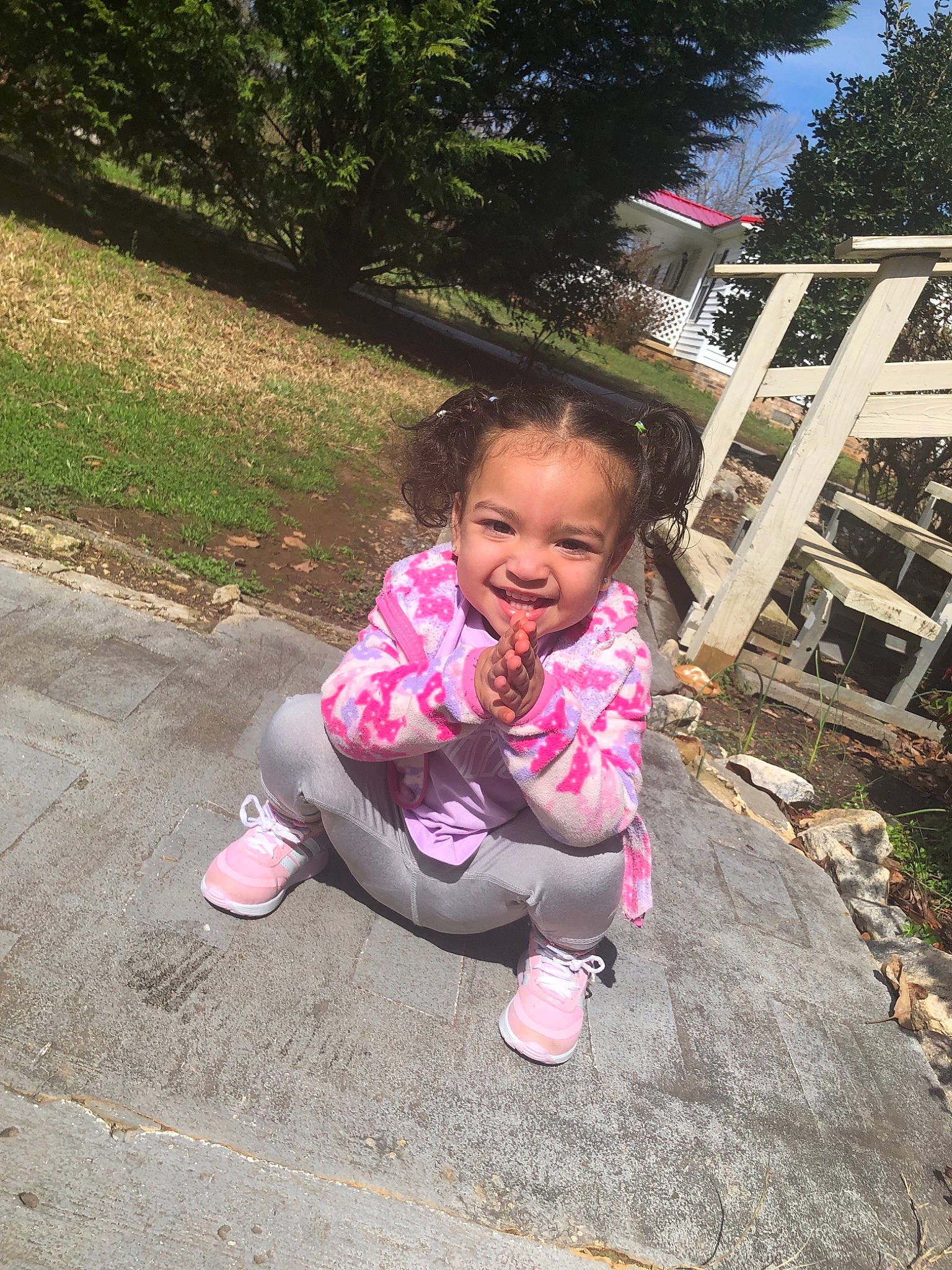 Kaelyn joined the competition — help win amazing prizes! baby, child, flower, fun, grass, happy, joy, leaf, leisure, person, pink, plant, play, recreation, skin, smile, summer, toddler, tree, vacation