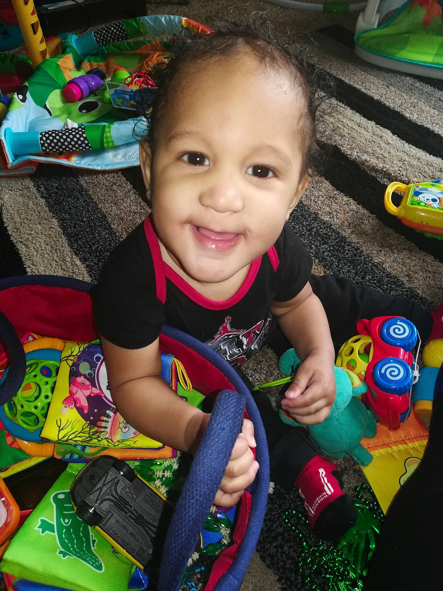 Harlem joined the competition — help win amazing prizes! baby, baby_playing_with_toys, baby_products, baby_toys, child, fun, iris, person, play, product, skin, smile, toddler, toy