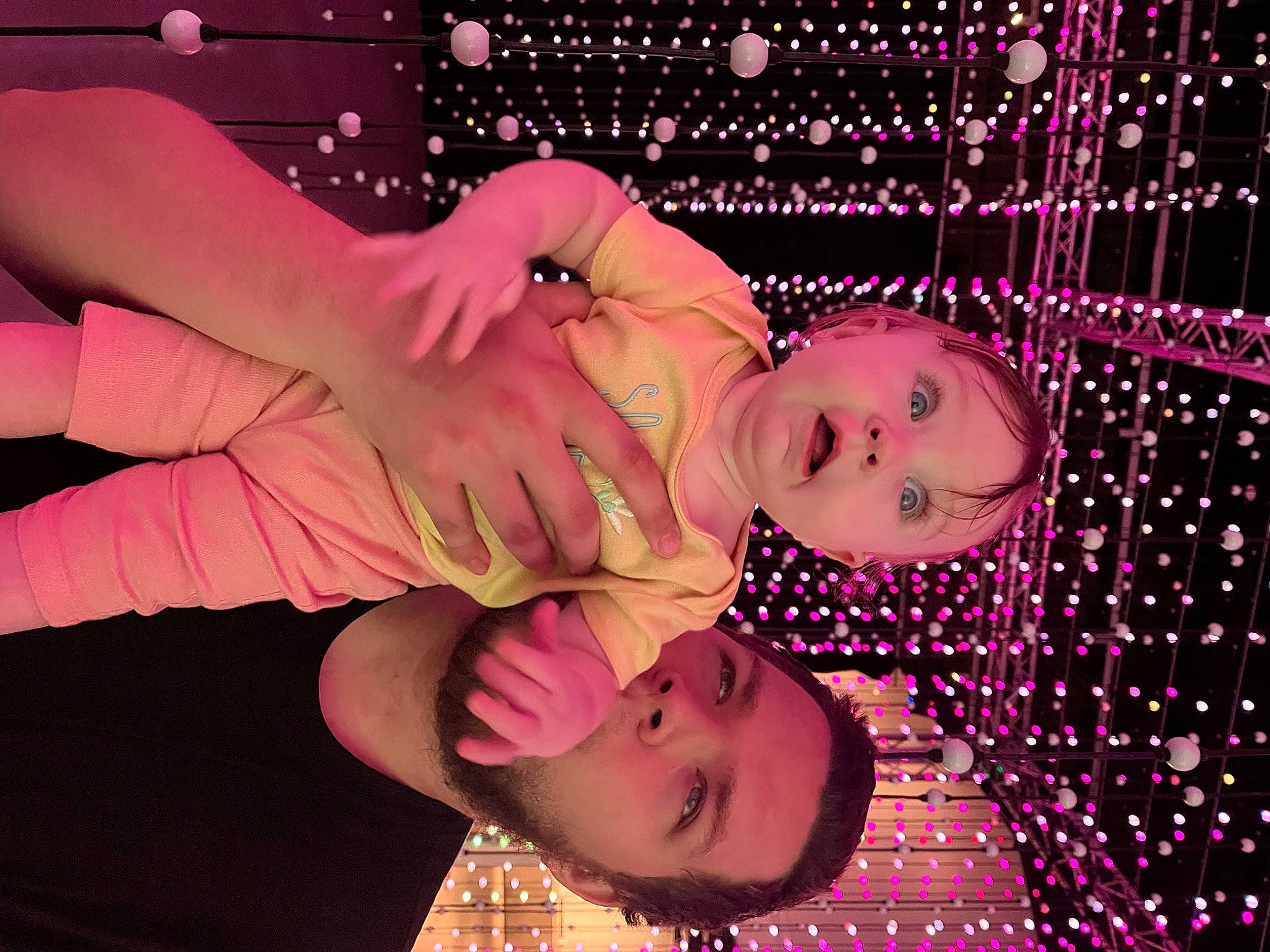 Annabella joined the competition — help win amazing prizes! baby, entertainment, event, finger, flash_photography, fun, gesture, happy, human_body, light, lighting, magenta, muscle, nail, person, pink, purple, smile, surprise, thumb