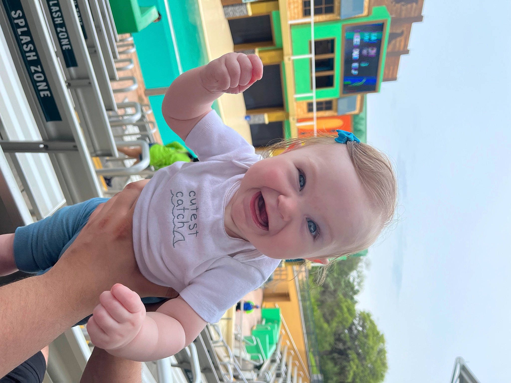 Annabella joined the competition — help win amazing prizes! baby, child, city, daytime, fun, grass, happy, joy, laugh, leisure, outdoor_play_equipment, person, play, recreation, shorts, sky, smile, t_shirt, toddler, tree