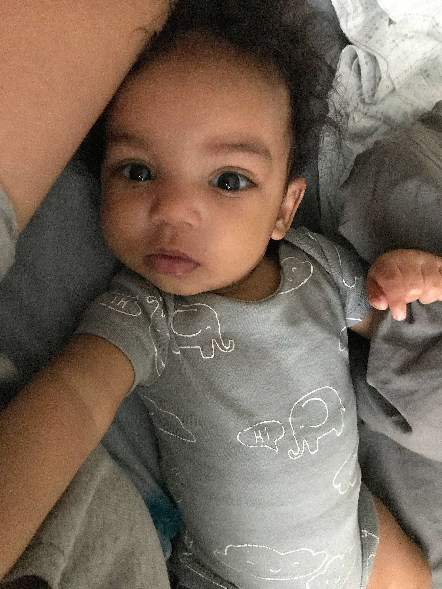Khari joined the competition — help win amazing prizes! arm, baby, black_hair, cheek, child, chin, eye, face, finger, forehead, hand, head, iris, lip, neck, nose, person, skin, smile, toddler
