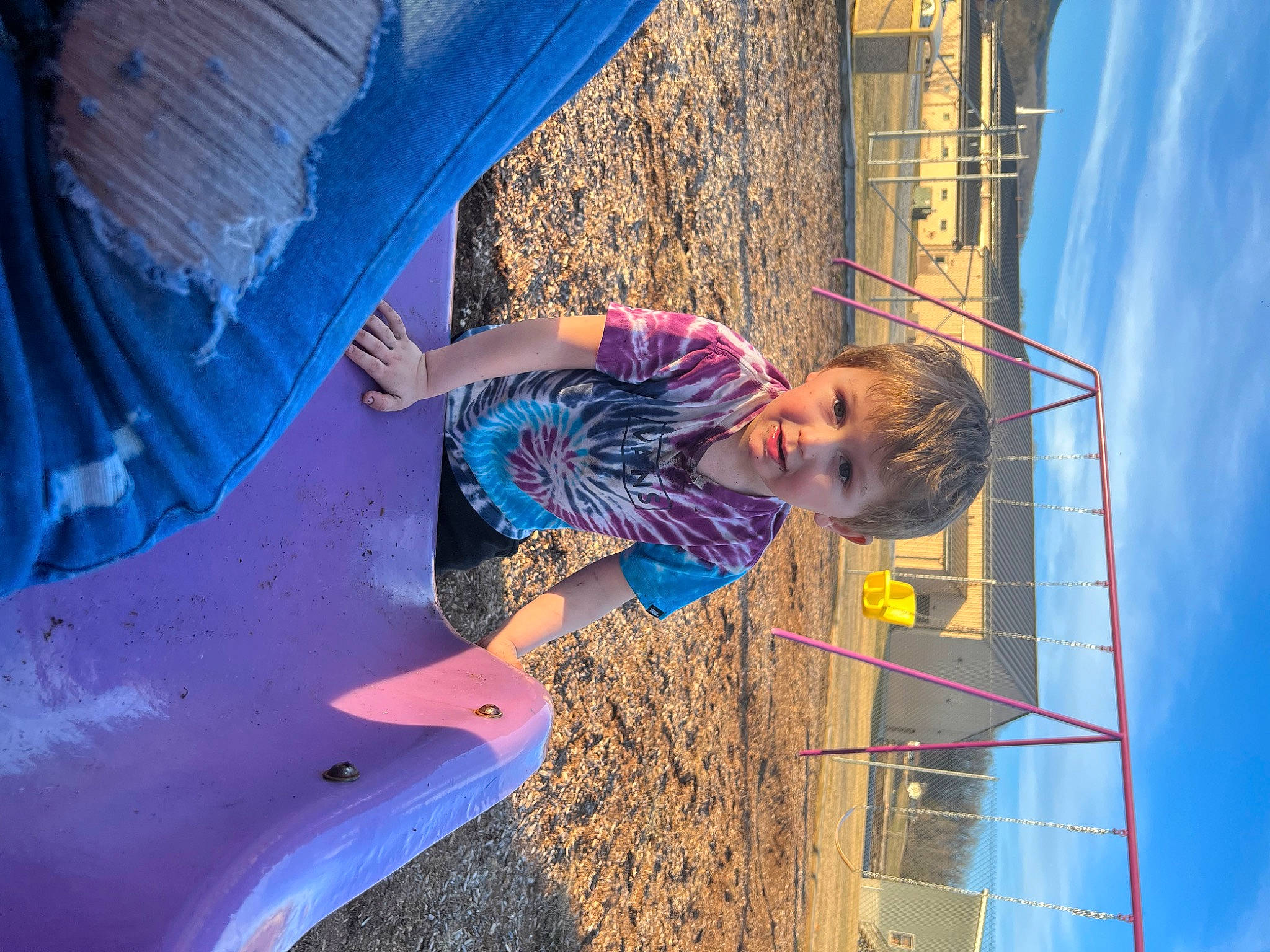 Issac joined the competition — help win amazing prizes! azure, blue, child, city, cloud, electric_blue, fun, happy, leisure, magenta, outdoor_play_equipment, person, pink, purple, recreation, sky, smile, t_shirt, toddler, tree