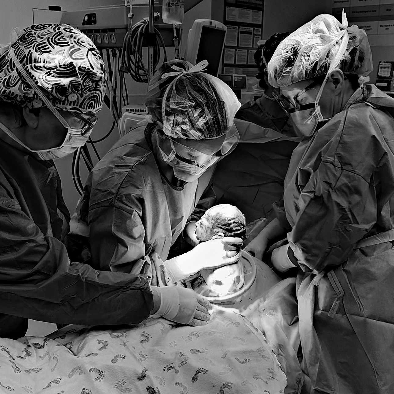 Damiane joined the competition — help win amazing prizes! adult, architecture, baby, building, childbirth, clinic, clothing, doctor, face, glove, head, helmet, hospital, indoors, male, man, medicalprocedure, operatingtheatre, people, person