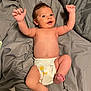 Caxton is registered to the contest to win money with this photo: baby, back, bed, bedroom, blanket, bodypart, couch, diaper, face, finger, furniture, hand, head, indoors, newborn, person, photography, portrait, room