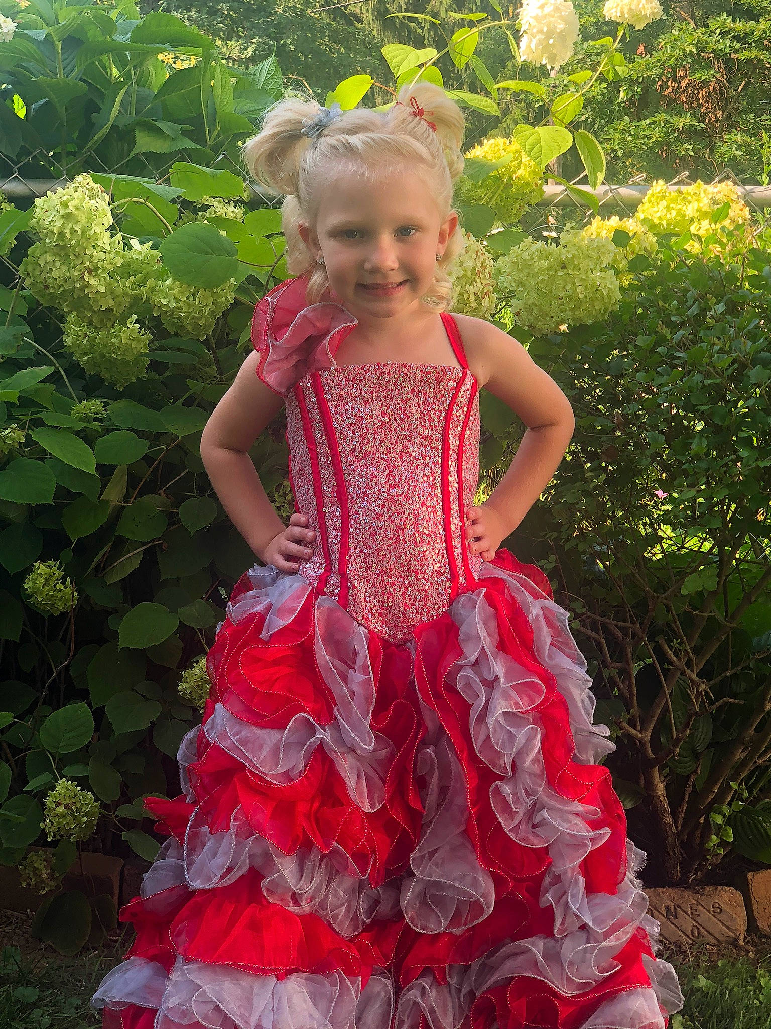 Jalynn joined the competition — help win amazing prizes! bridal_party_dress, child, child_model, clothing, costume, day_dress, dress, embellishment, gown, joy, pattern, person, pink, ruffle, textile, toddler