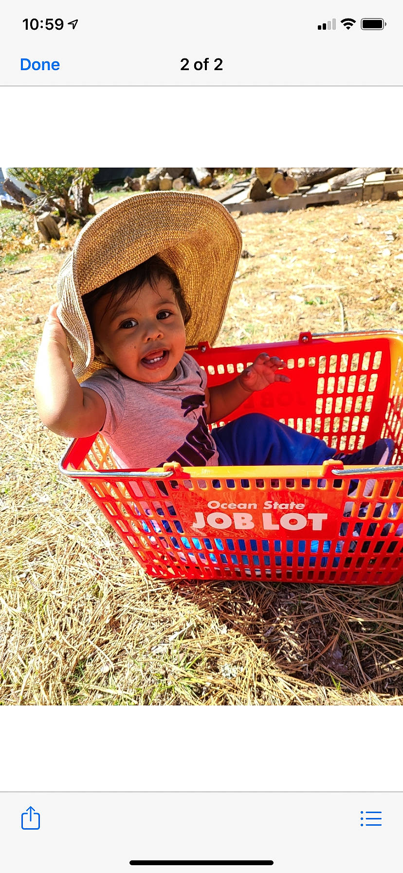 Jayden is registered to the contest to win money with this photo: baby, baby_toddler_clothing, basket, child, grass, happy, hat, headgear, leisure, people_in_nature, person, picnic_basket, plant, recreation, smile, storage_basket, sun_hat, tire, toddler, travel