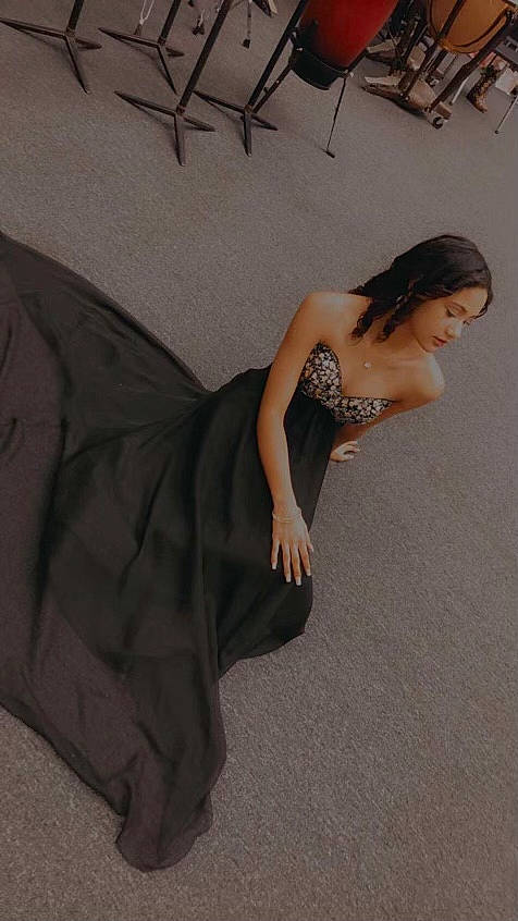 Sarah joined the competition — help win amazing prizes! abdomen, chest, comfort, elbow, fashion_design, flash_photography, floor, flooring, formal_wear, grey, human_leg, knee, linens, person, shoulder, sleeve, strapless_dress, thigh, trunk, waist