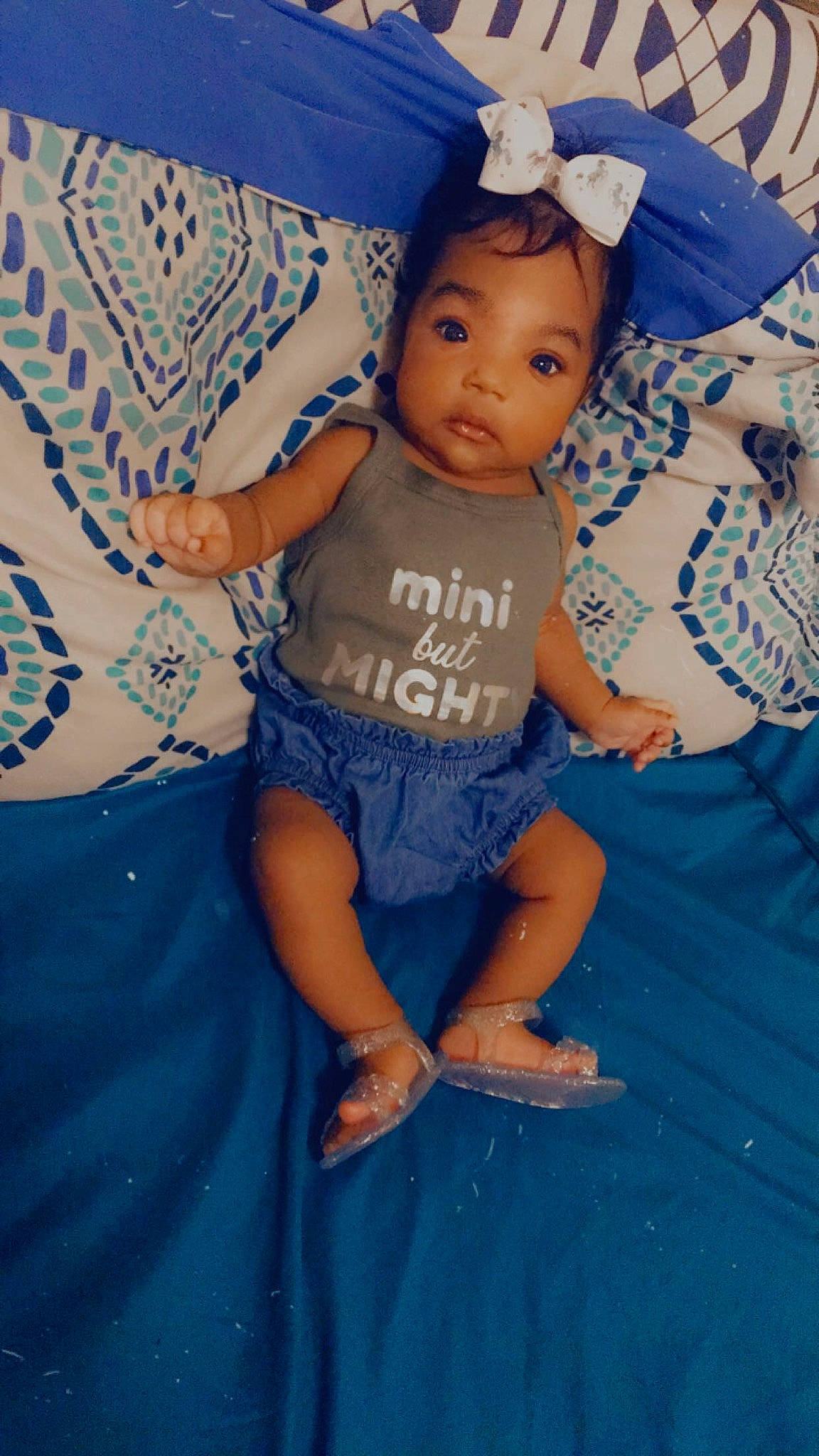 Skylee is registered to the contest to win money with this photo: baby, blue, child, person, skin, smile, toddler