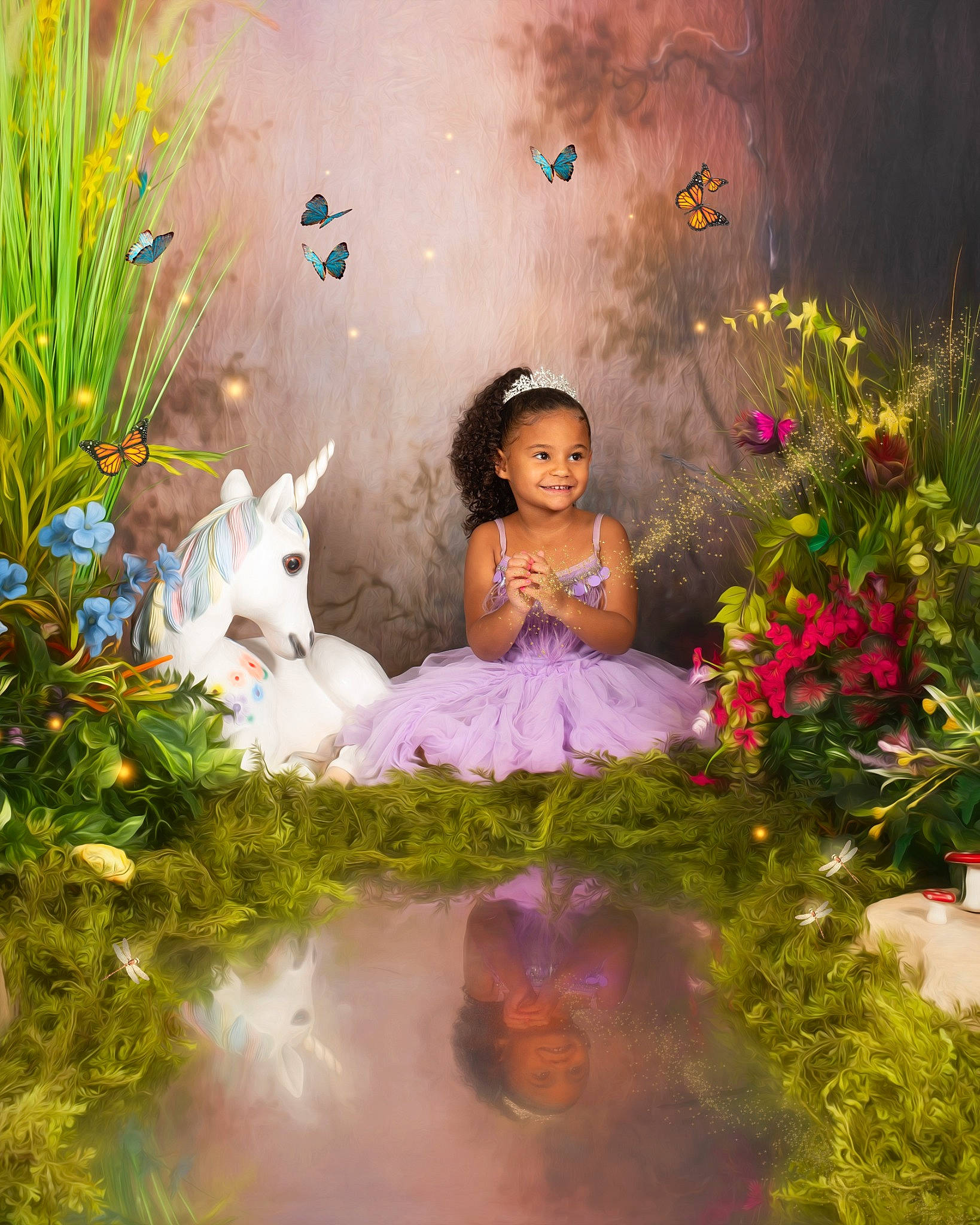 Aniyah is registered to the contest to win money with this photo: art, cg_artwork, doll, event, fawn, fictional_character, flower, grass, happy, illustration, joy, landscape, natural_environment, painting, people_in_nature, person, petal, pink, plant, toy