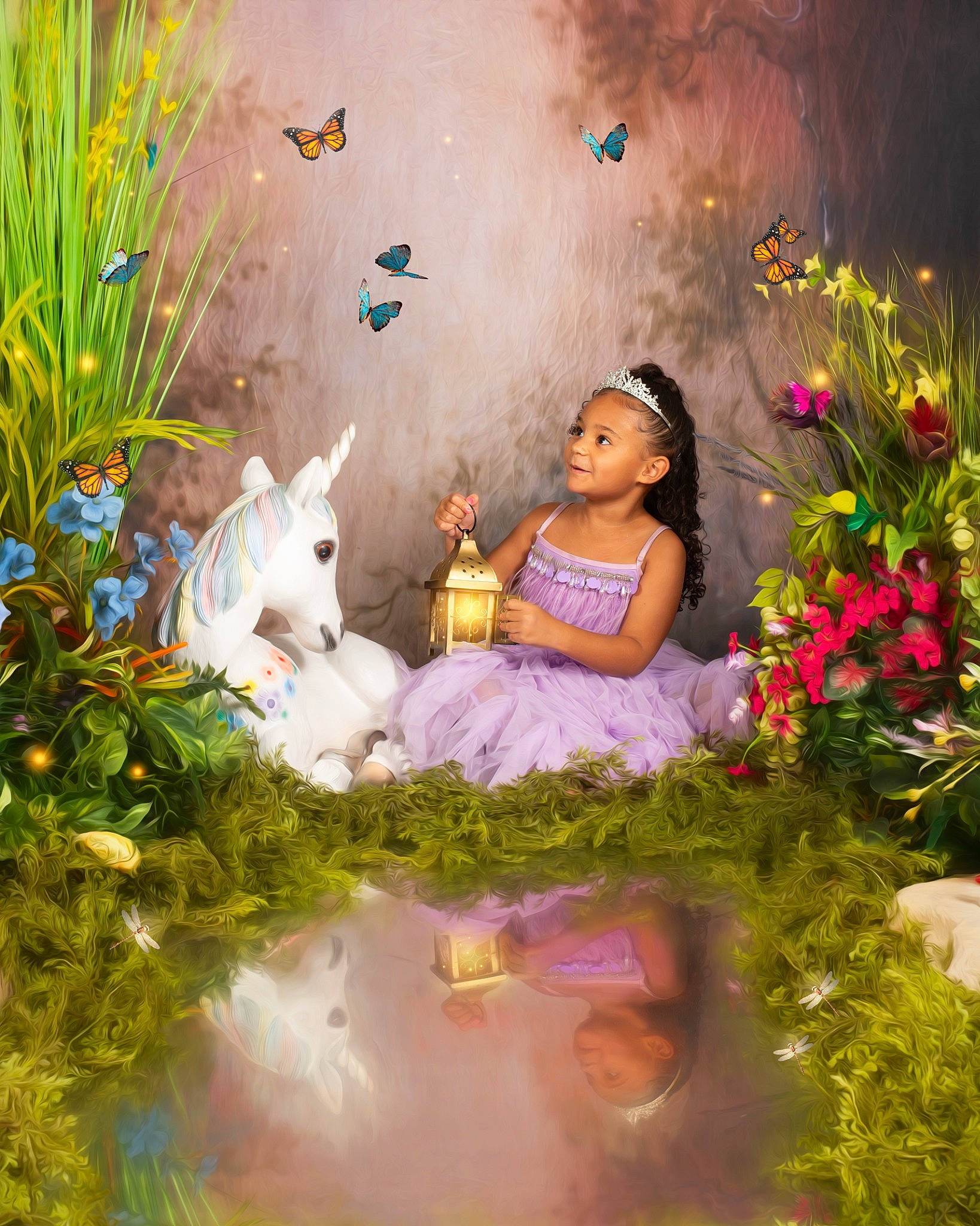 Aniyah joined the competition — help win amazing prizes! art, botany, cg_artwork, doll, event, fawn, fictional_character, flower, garden, grass, happy, landscape, lighting, meadow, natural_environment, organism, painting, people_in_nature, person, petal