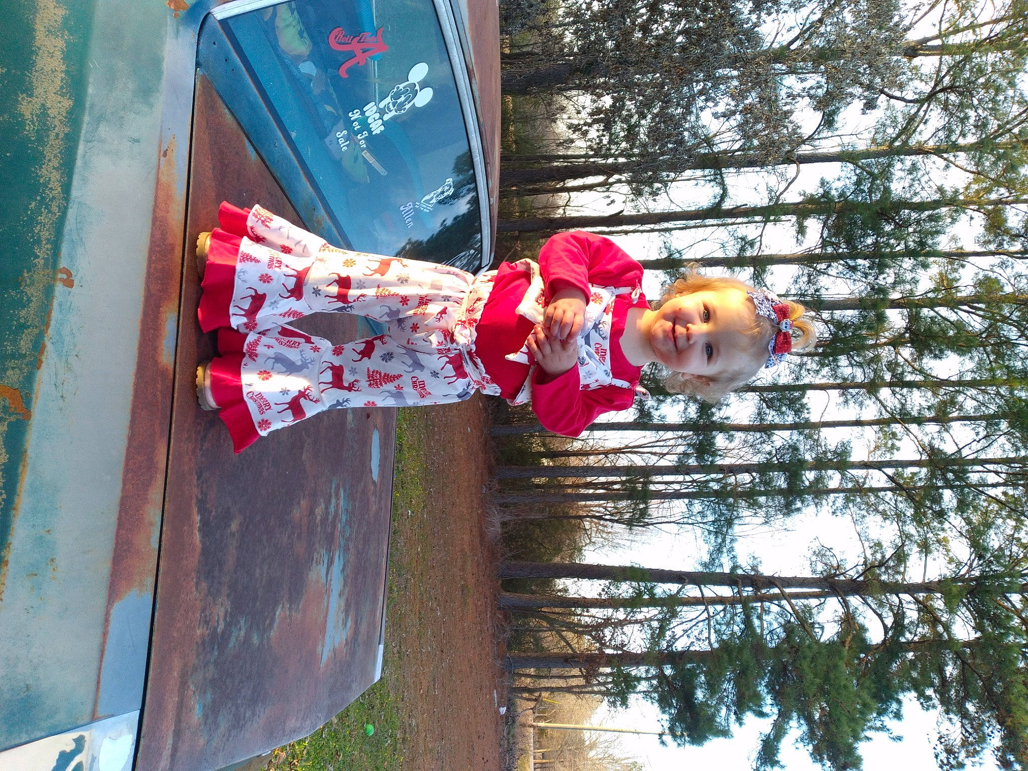 Ella is registered to the contest to win money with this photo: carmine, daytime, fun, hat, joy, leisure, person, plant, tree, twig, water, winter, wood, world