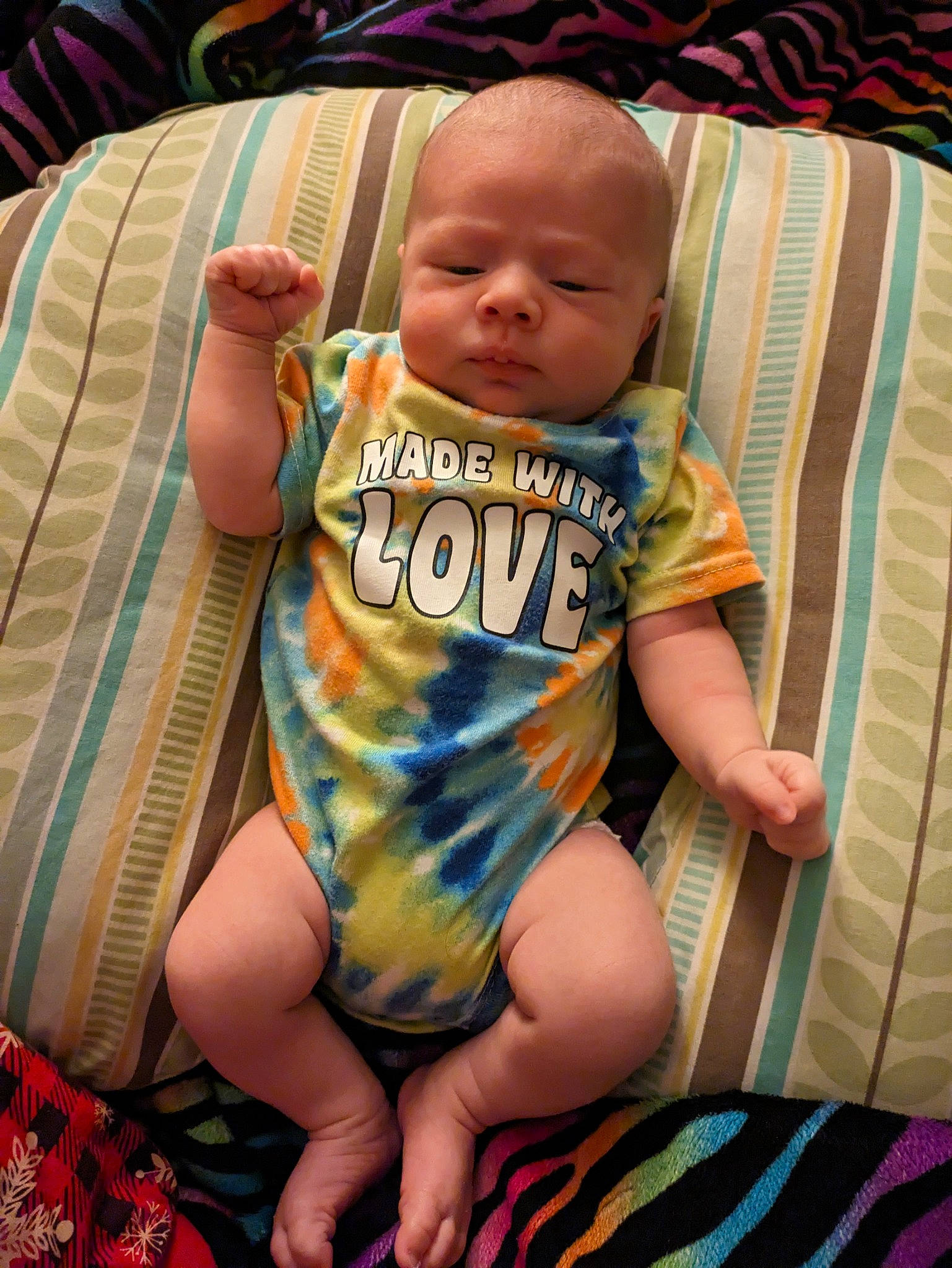 Levi joined the competition — help win amazing prizes! baby, baby_products, baby_toddler_clothing, chair, cheek, child, comfort, eye, finger, hairstyle, happy, head, linens, mouth, person, sitting, skin, sleeve, thigh, thumb