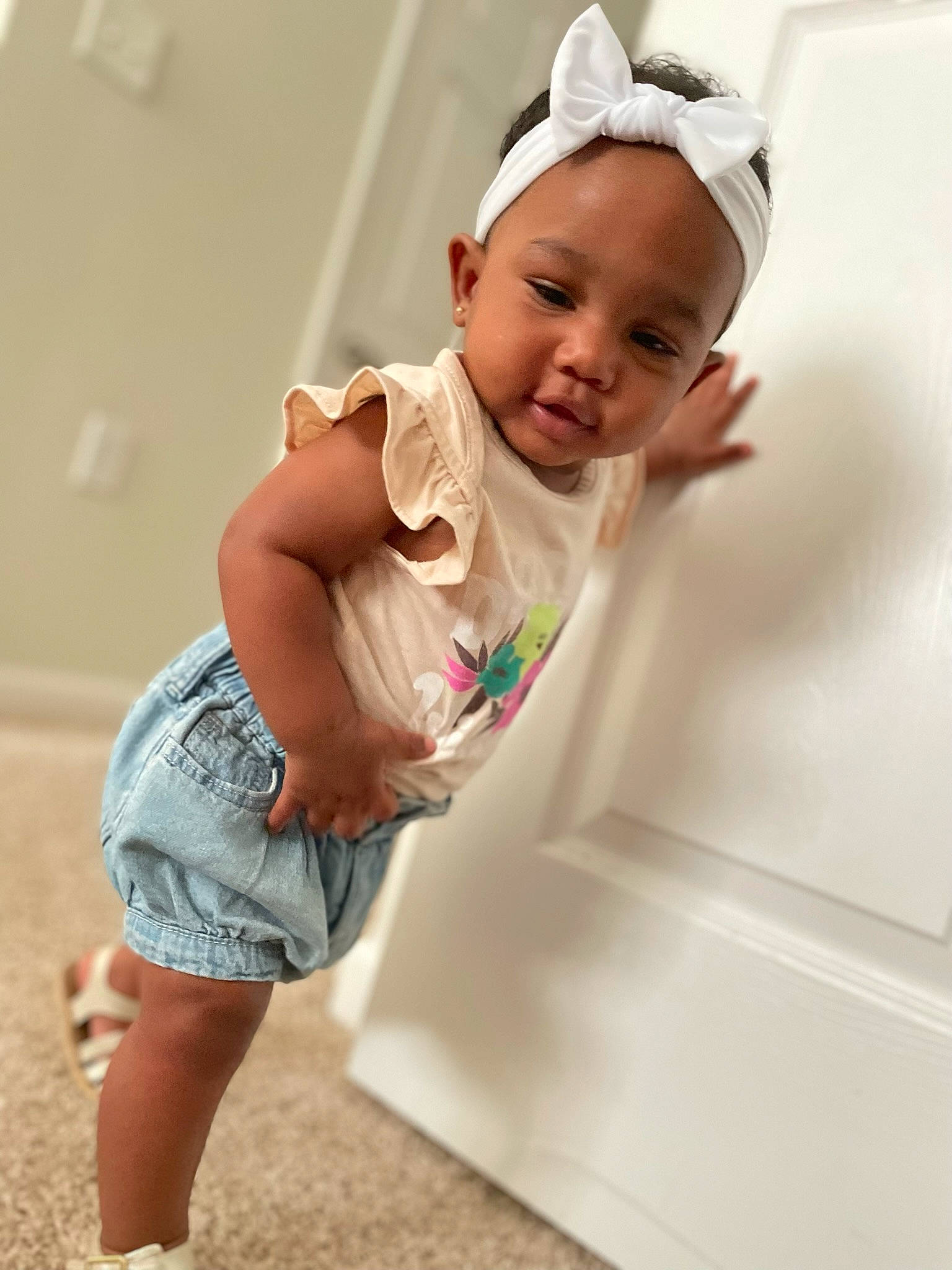Kaylani Amil joined the competition — help win amazing prizes! arm, baby, baby_toddler_clothing, barefoot, cap, child, finger, fun, happy, human_leg, knee, person, recreation, shorts, shoulder, sleeve, t_shirt, thigh, toddler, trunk