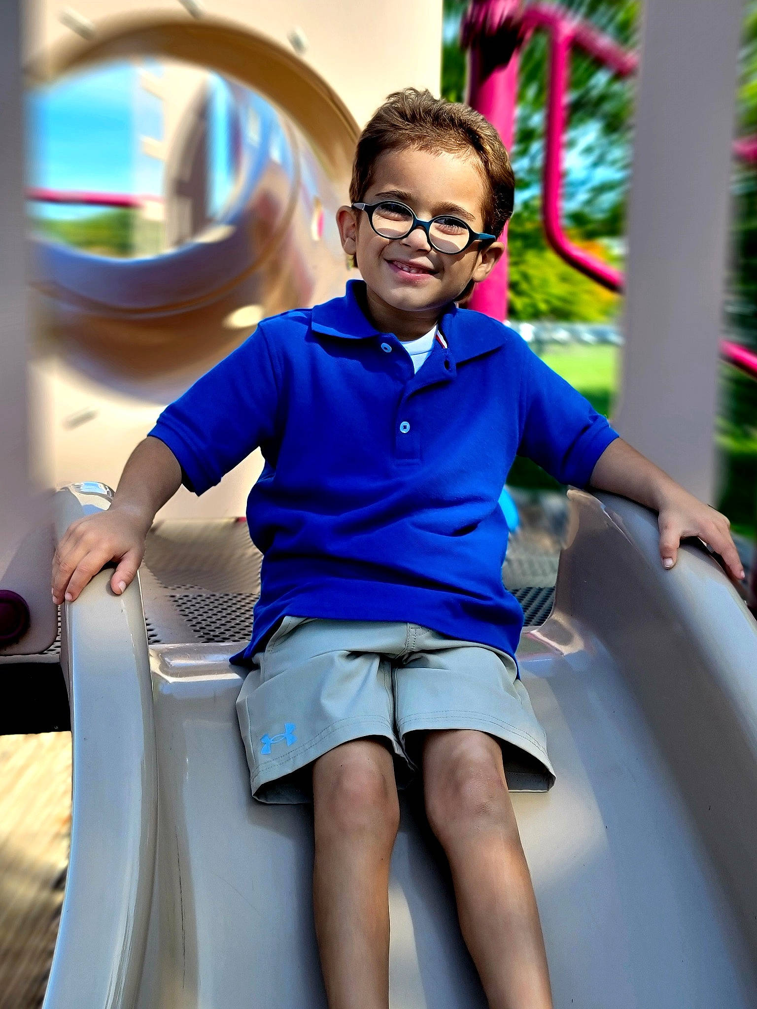 Jaden joined the competition — help win amazing prizes! azure, chute, city, community, electric_blue, event, fun, happy, human_leg, human_settlement, joy, leisure, outdoor_play_equipment, person, playground, public_space, recreation, shorts, smile, t_shirt