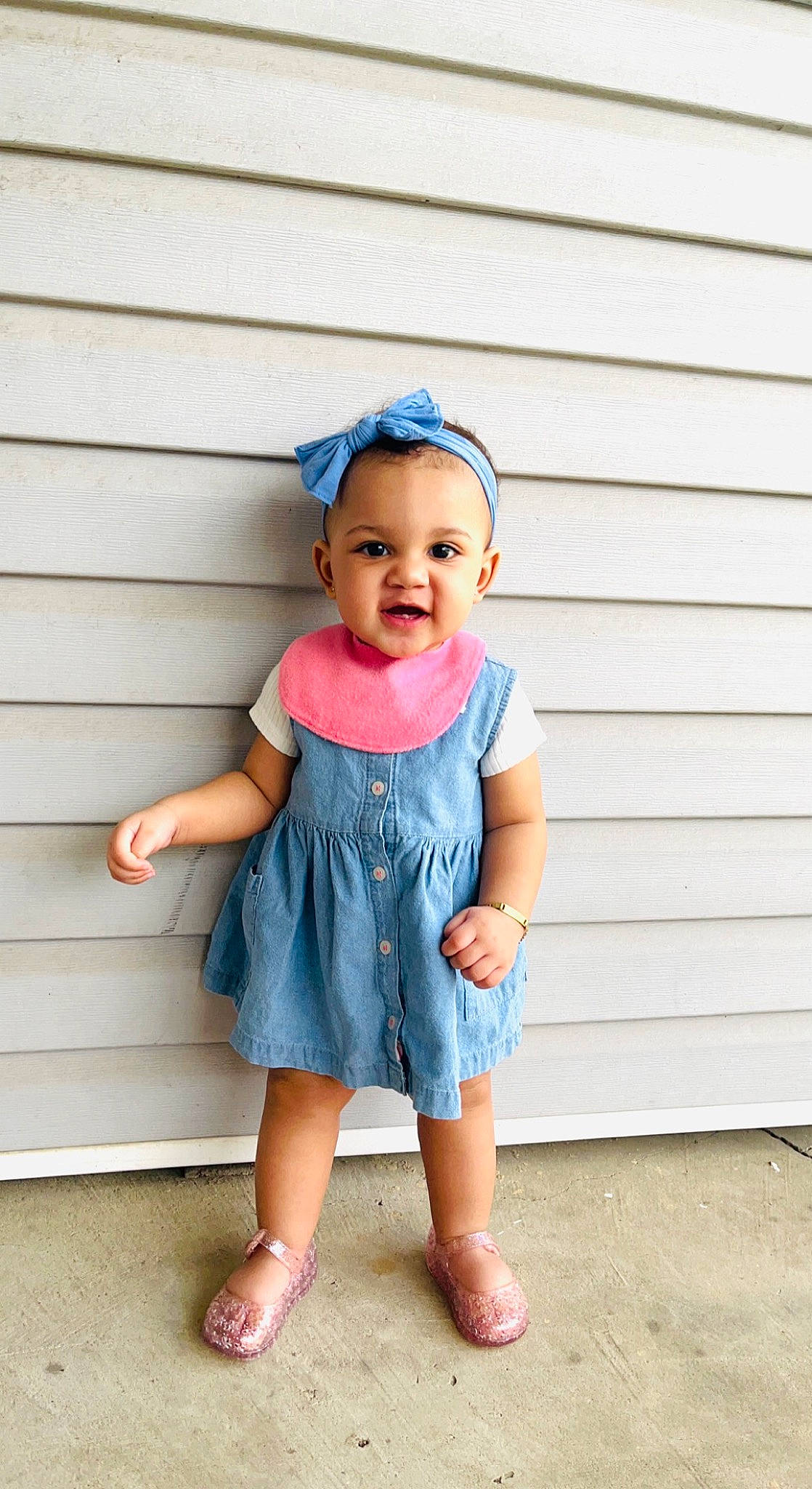 Kaleah Nicole joined the competition — help win amazing prizes! baby, baby_toddler_clothing, child, clothing, denim, dress, electric_blue, face, happy, hat, magenta, pattern, person, pink, plant, shoulder, sleeve, smile, street_fashion, t_shirt