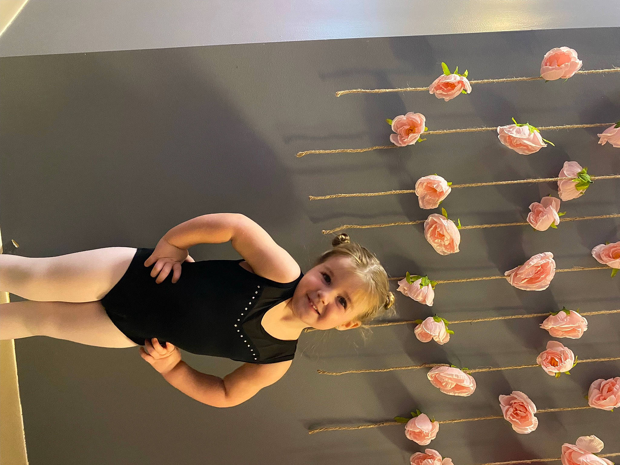 Emersyn joined the competition — help win amazing prizes! abdomen, balance, blackboard, calf, chalk, elbow, entertainment, event, finger_food, flash_photography, human_leg, joy, knee, performing_arts, person, physical_fitness, plant, room, sportswear, thigh