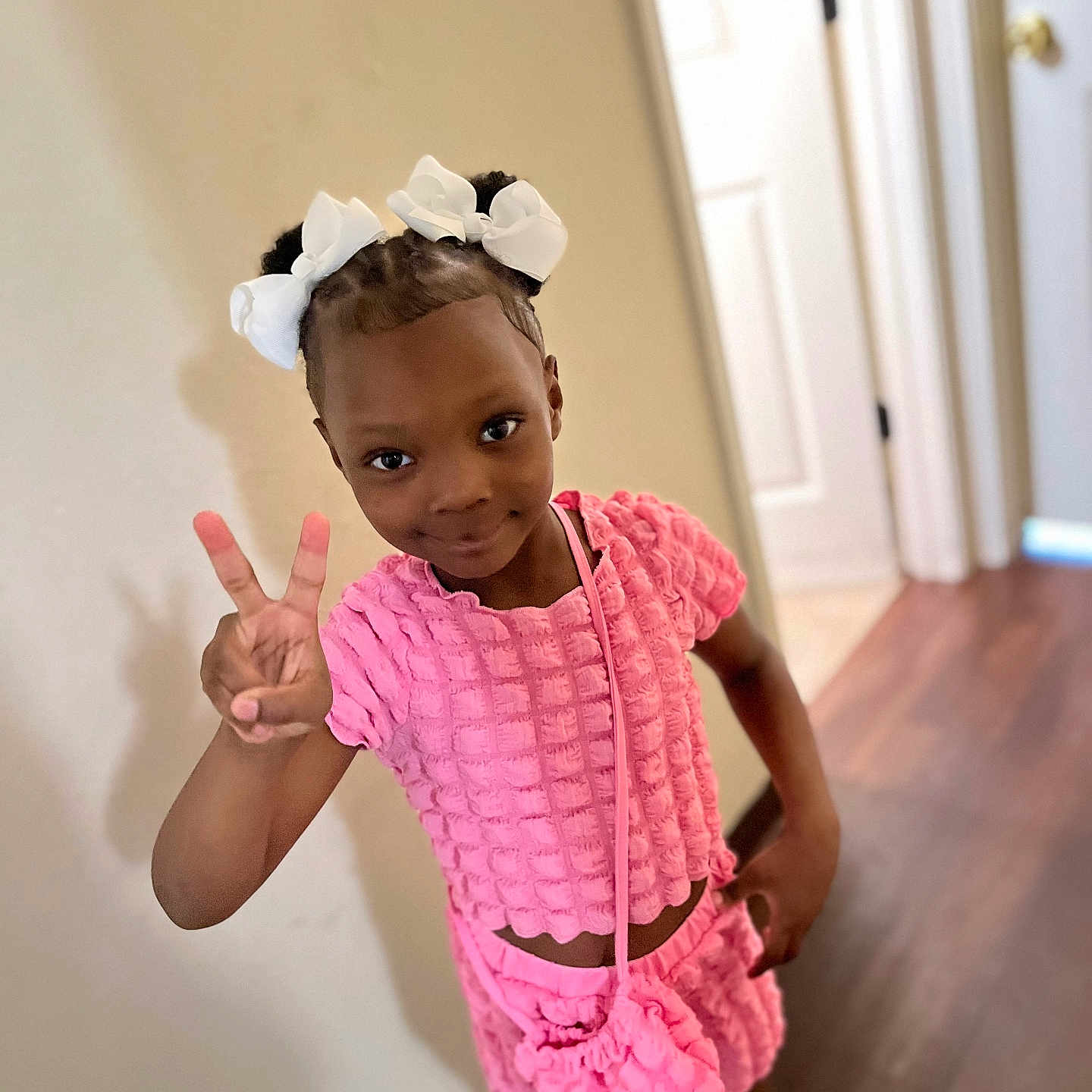 Yhlanni joined the competition — help win amazing prizes! accessories, bodypart, child, clothing, door, dress, face, female, finger, girl, hand, happy, hardwood, head, person, photography, portrait, sleeve, smile, wood