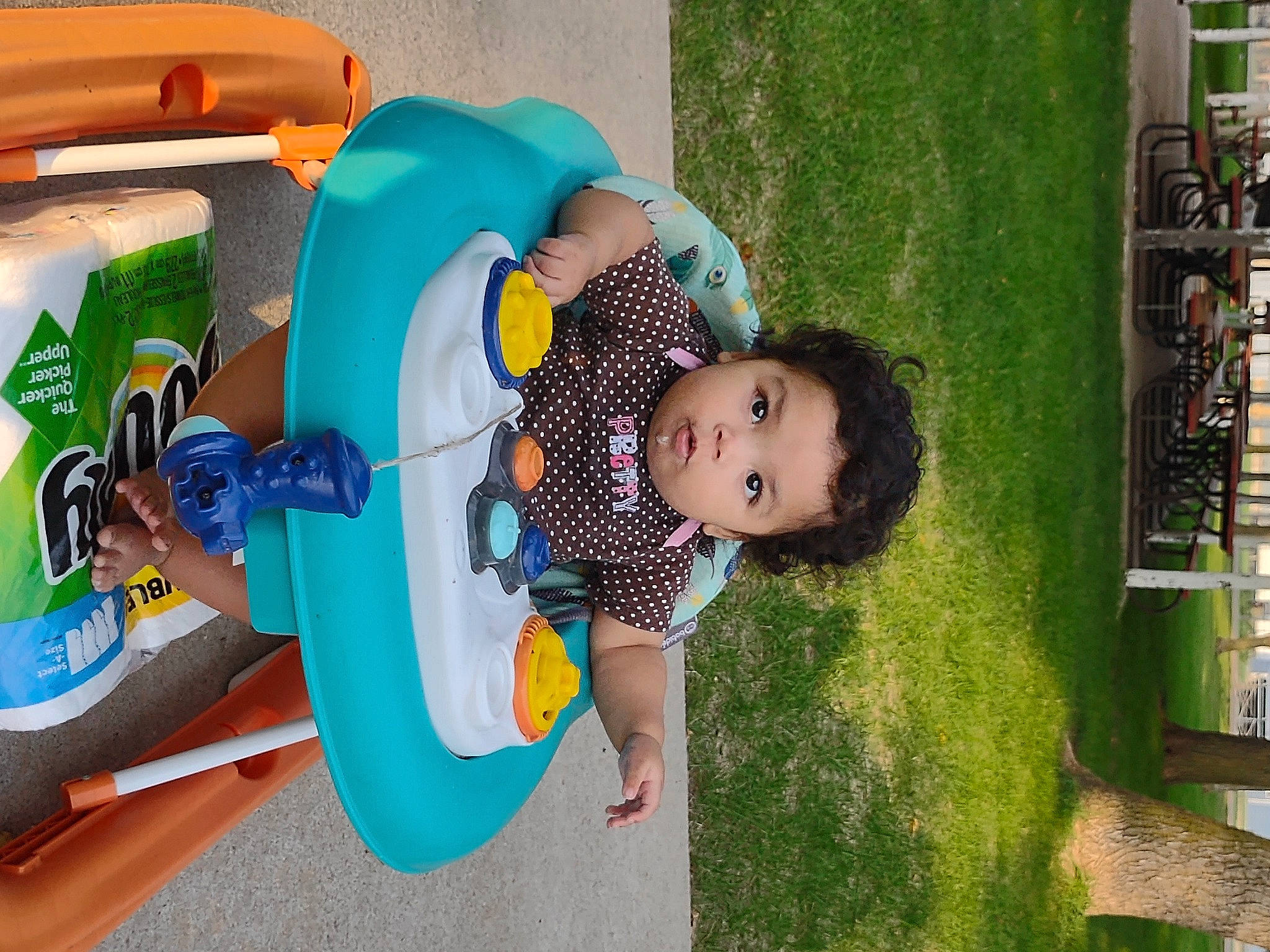 Eliana joined the competition — help win amazing prizes! baby, baby_products, baby_toddler_clothing, child, city, fun, grass, green, happy, leisure, outdoor_play_equipment, person, plant, play, playground, public_space, recreation, smile, summer, toddler