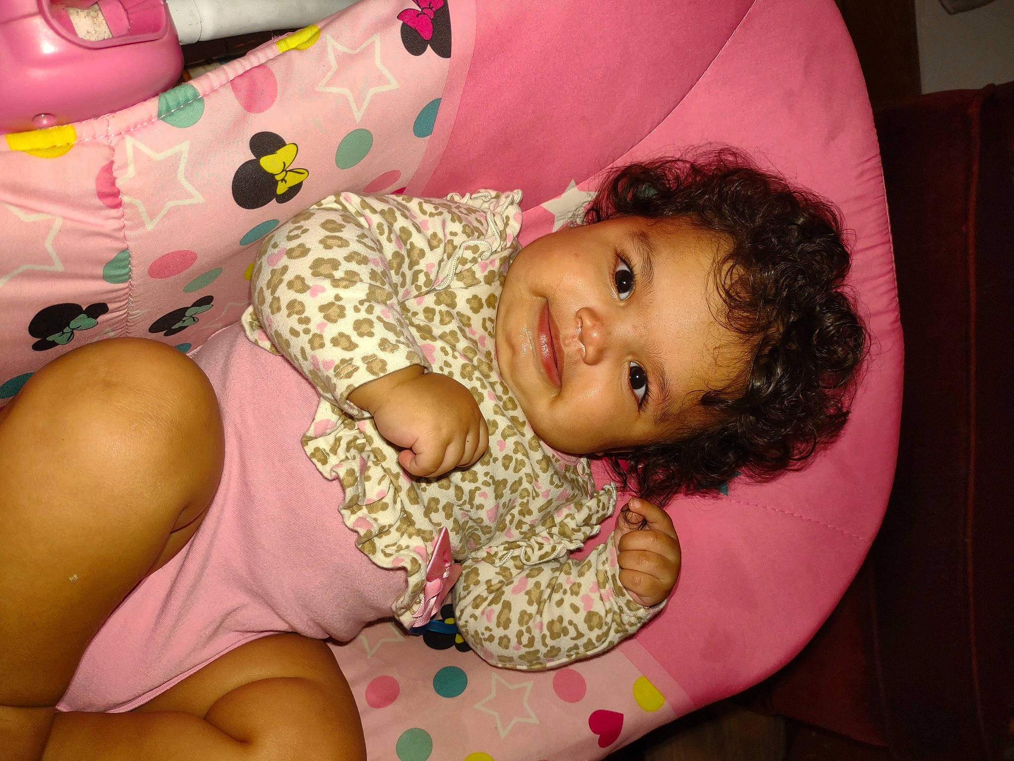 Eliana joined the competition — help win amazing prizes! baby, baby_toddler_clothing, cheek, child, comfort, eye, face, fun, happy, human_leg, joy, leg, lip, magenta, mouth, person, pink, skin, smile, textile