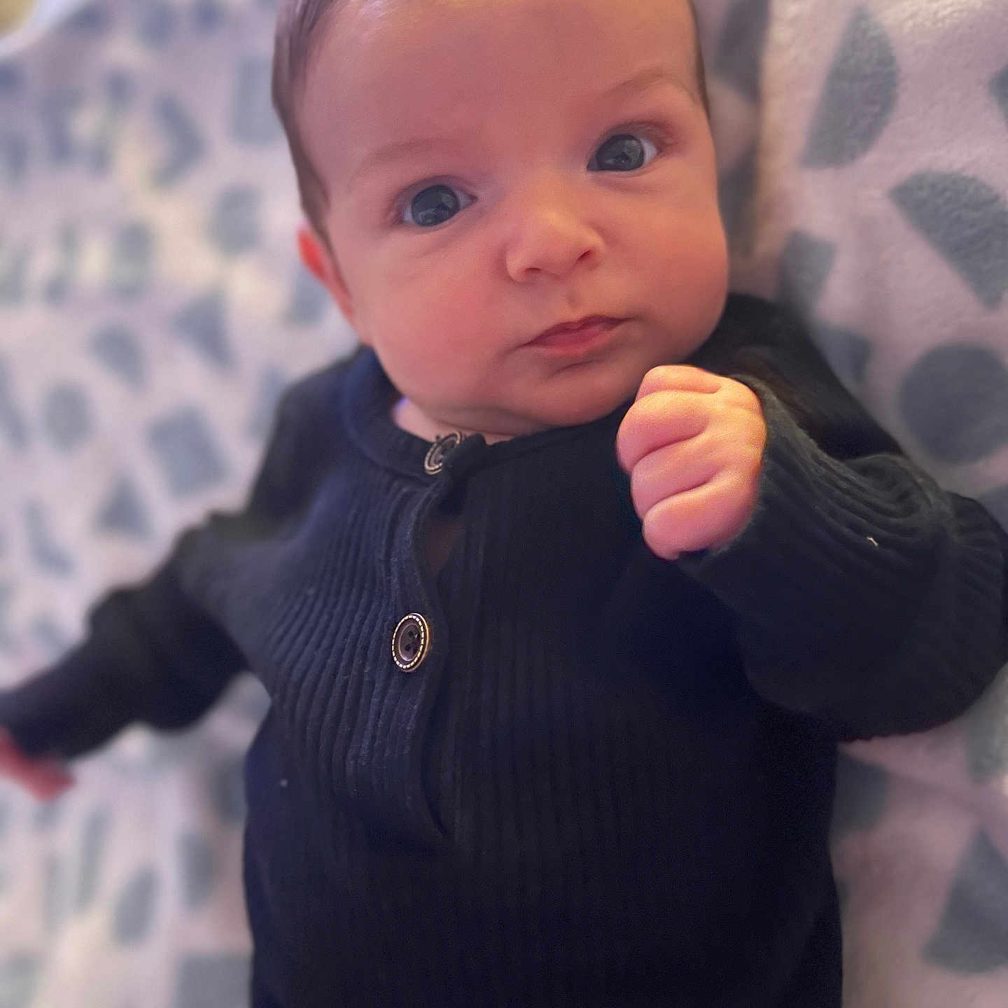 Kingston is registered to the contest to win money with this photo: baby, bodypart, clothing, face, finger, hand, happy, head, hoodie, knitwear, longsleeve, newborn, pants, person, photography, portrait, sleeve, smile, sweater, sweatshirt