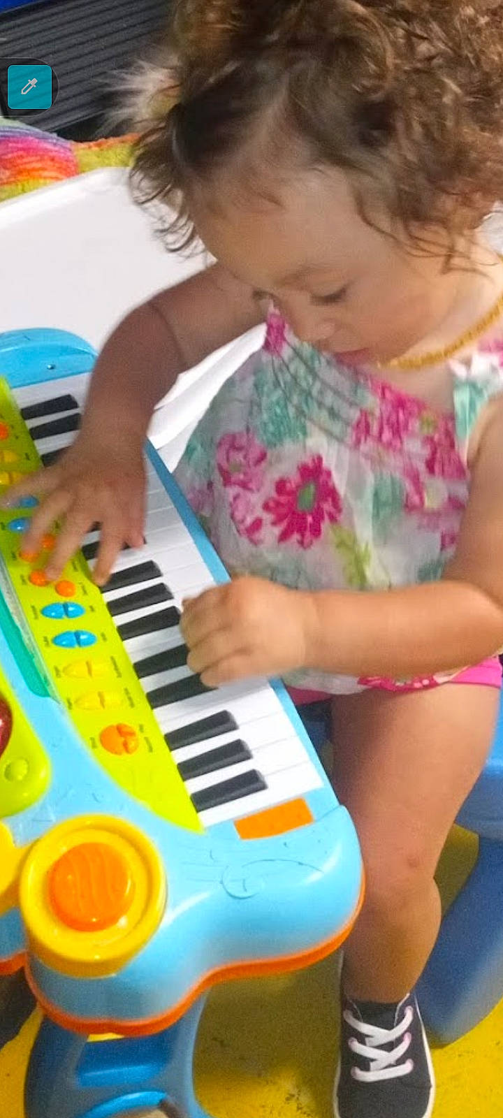Avery is registered to the contest to win money with this photo: child, electric_piano, electronic_device, electronic_instrument, electronic_musical_instrument, finger, fun, gadget, green, input_device, keyboard, musical_instrument, musical_instrument_accessory, musical_keyboard, nail, person, piano, play, snapshot, toddler