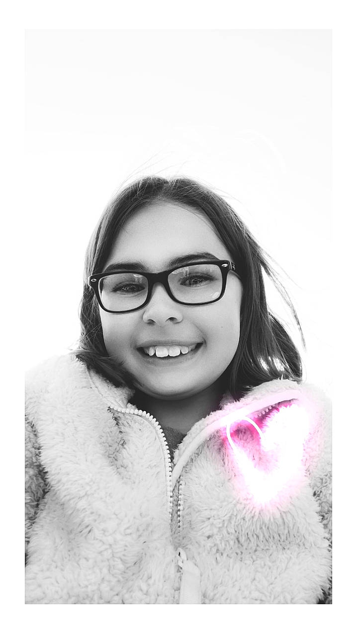Kennedy is registered to the contest to win money with this photo: black_hair, eyelash, eyewear, fashion_accessory, flash_photography, fun, fur, fur_clothing, gesture, glasses, happy, jaw, joy, laugh, lip, long_hair, monochrome, monochrome_photography, person, selfie
