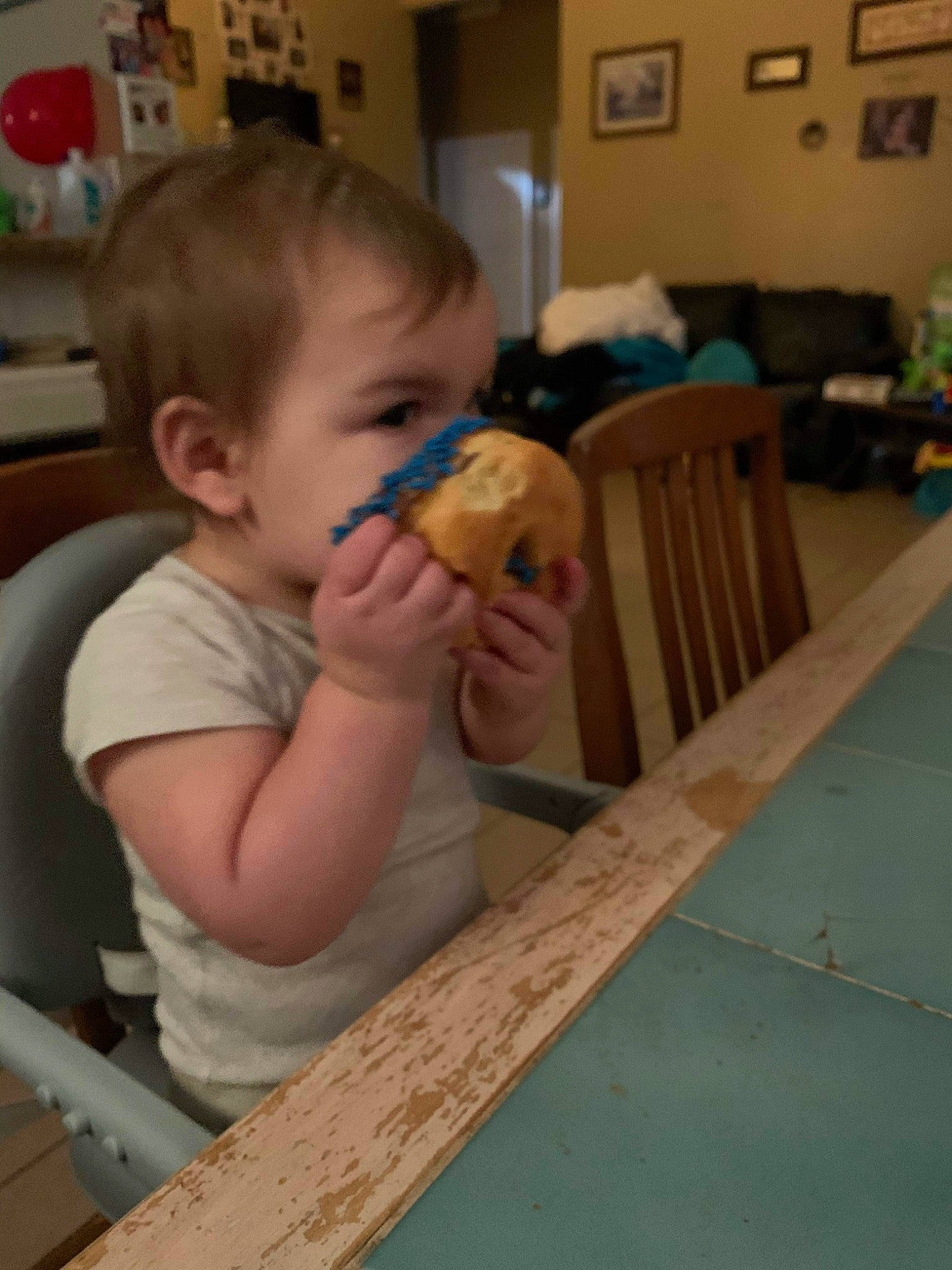 Bradley joined the competition — help win amazing prizes! arm, baby, chair, cheek, child, finger, floor, flooring, fun, hand, hardwood, mammal, nose, person, standing, table, tableware, thumb, toddler, wood