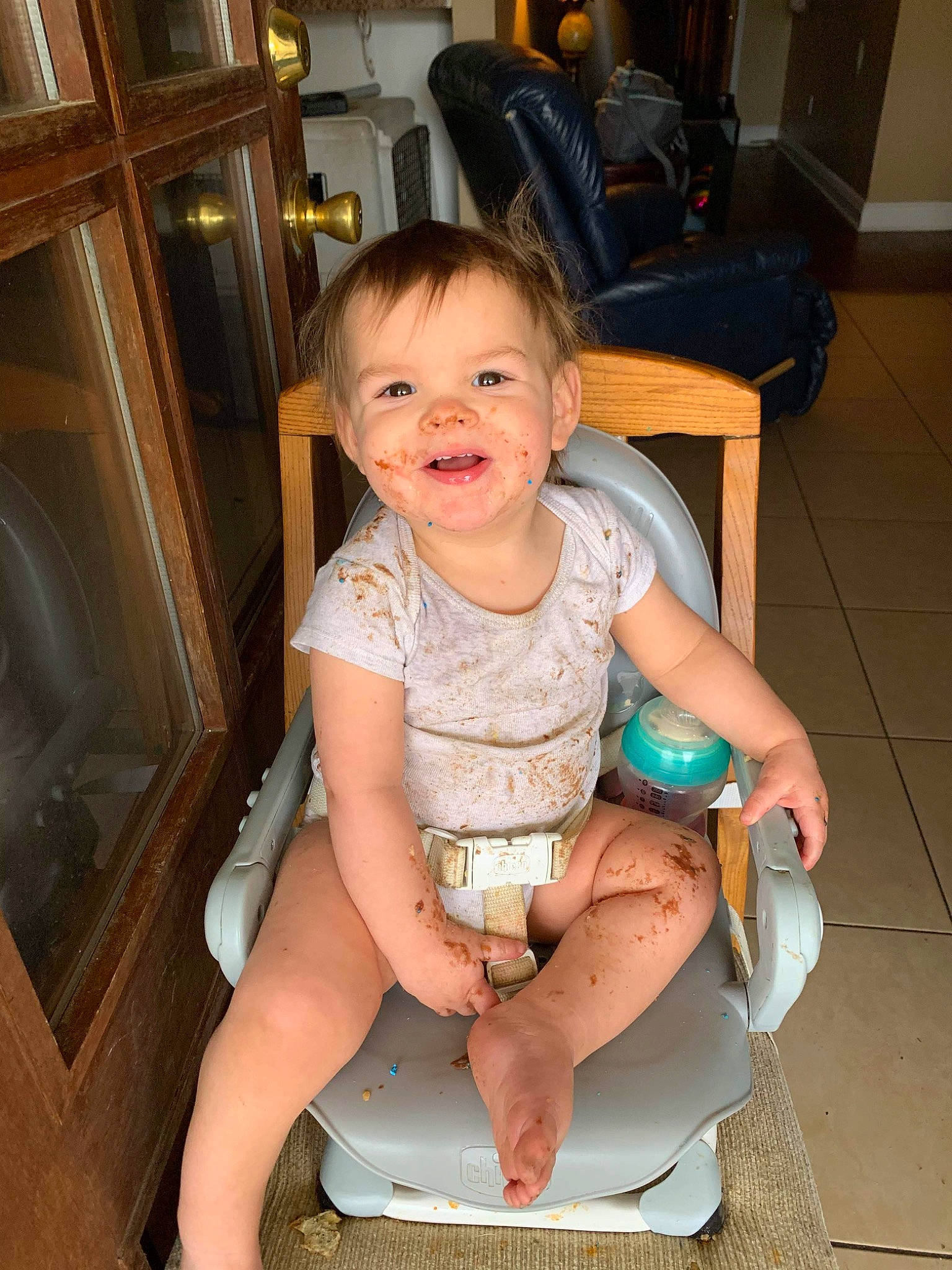 Bradley joined the competition — help win amazing prizes! baby_toddler_clothing, chair, cheek, chin, eye, finger, floor, flooring, happy, joint, joy, knee, lap, leg, mouth, person, shorts, skin, smile, thigh