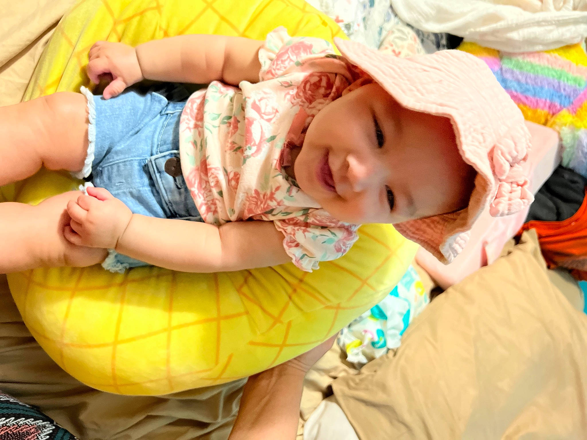 Kaidence joined the competition — help win amazing prizes! arm, baby, baby_toddler_clothing, child, finger, fun, grass, hand, happy, headwear, leisure, mouth, orange, pattern, person, shorts, smile, t_shirt, textile, thigh