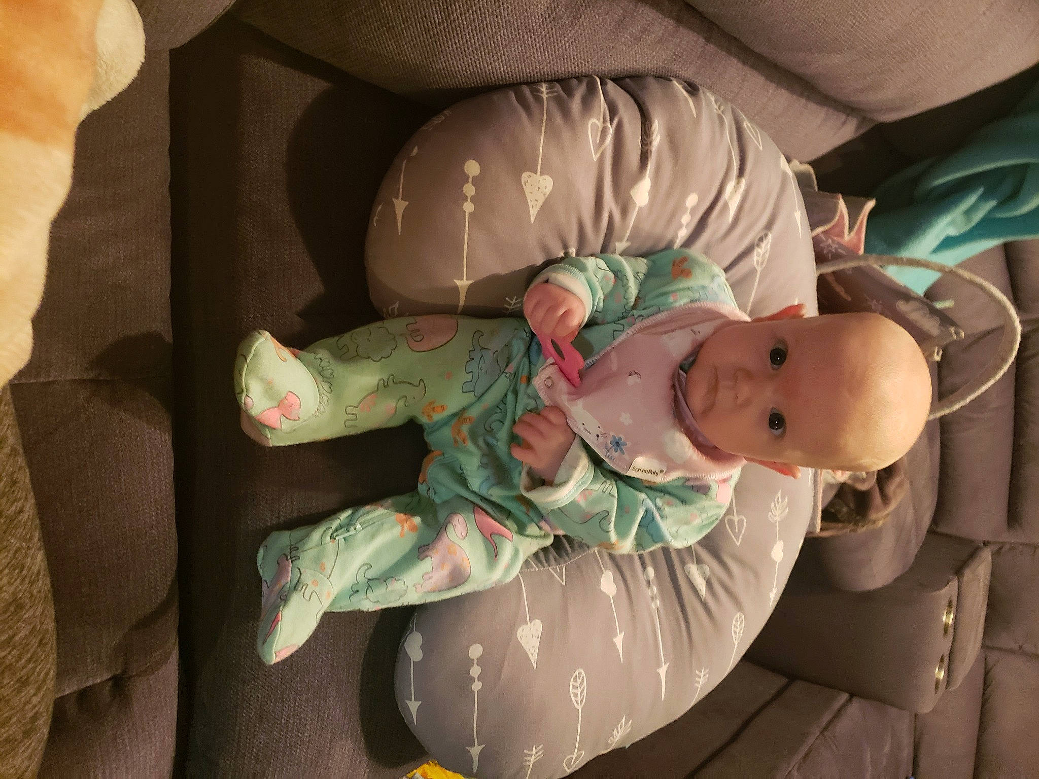 Kenna joined the competition — help win amazing prizes! baby, baby_products, baby_toddler_clothing, cheek, child, comfort, elbow, finger, human_body, lap, leg, mammal, mouth, person, room, sitting, skin, sleep, textile, toddler