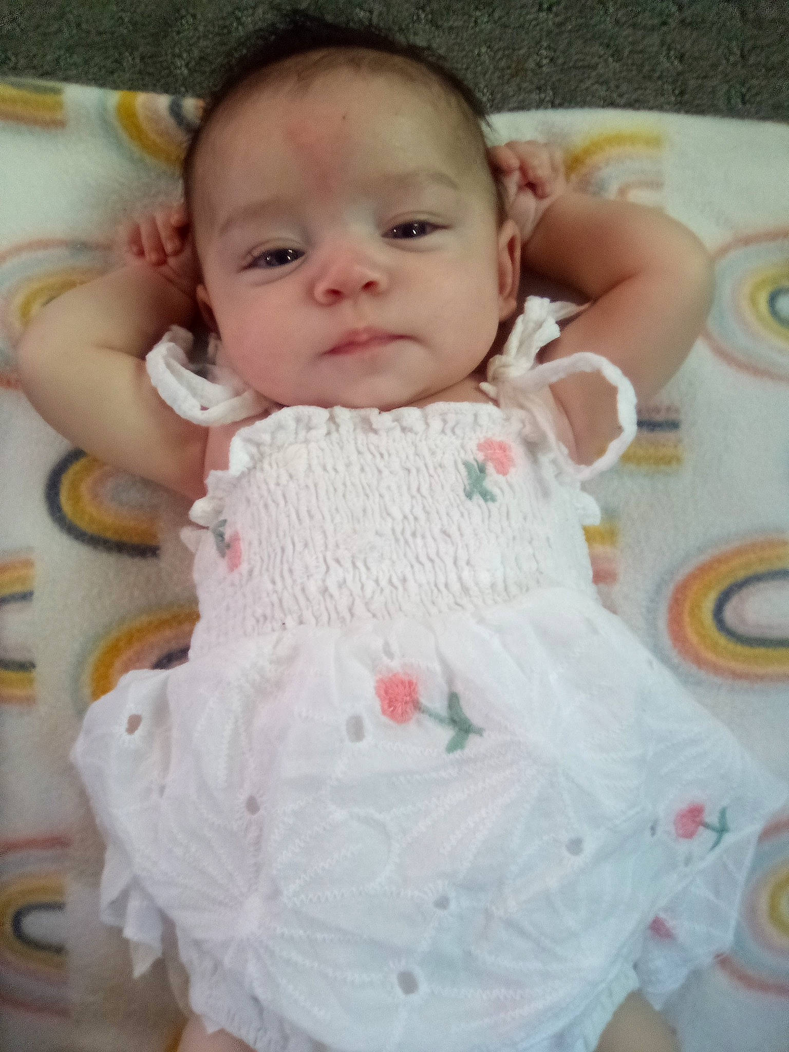 Ariall Skiiy joined the competition — help win amazing prizes! baby, baby_products, baby_toddler_clothing, cheek, child, dress, eye, eyelash, happy, iris, linens, lip, neck, nose, person, pink, skin, sleeve, t_shirt, textile