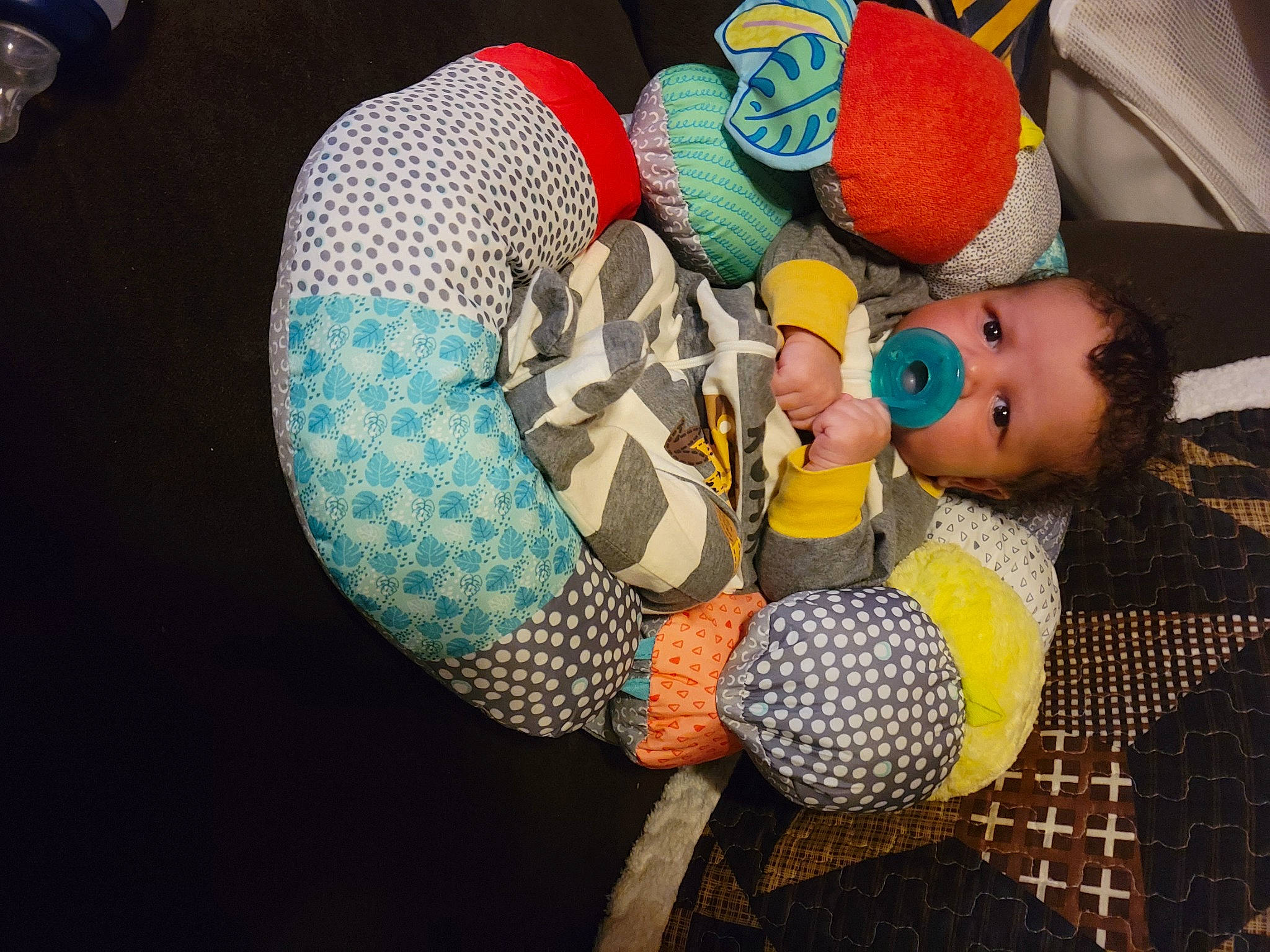 Alex is registered to the contest to win money with this photo: audio_equipment, baby, baby_products, baby_toddler_clothing, baby_toys, child, comfort, fun, headgear, mesh, net, pattern, person, plush, room, sleep, stuffed_toy, toddler, toy