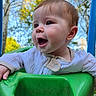 Zoey joined the competition — help win amazing prizes! baby, child, swing, outdoor, green, smiling, happy, face, infant, playground, nature, trees, blue_sky, clothing, closeup, person, joy, cute, daylight, fun