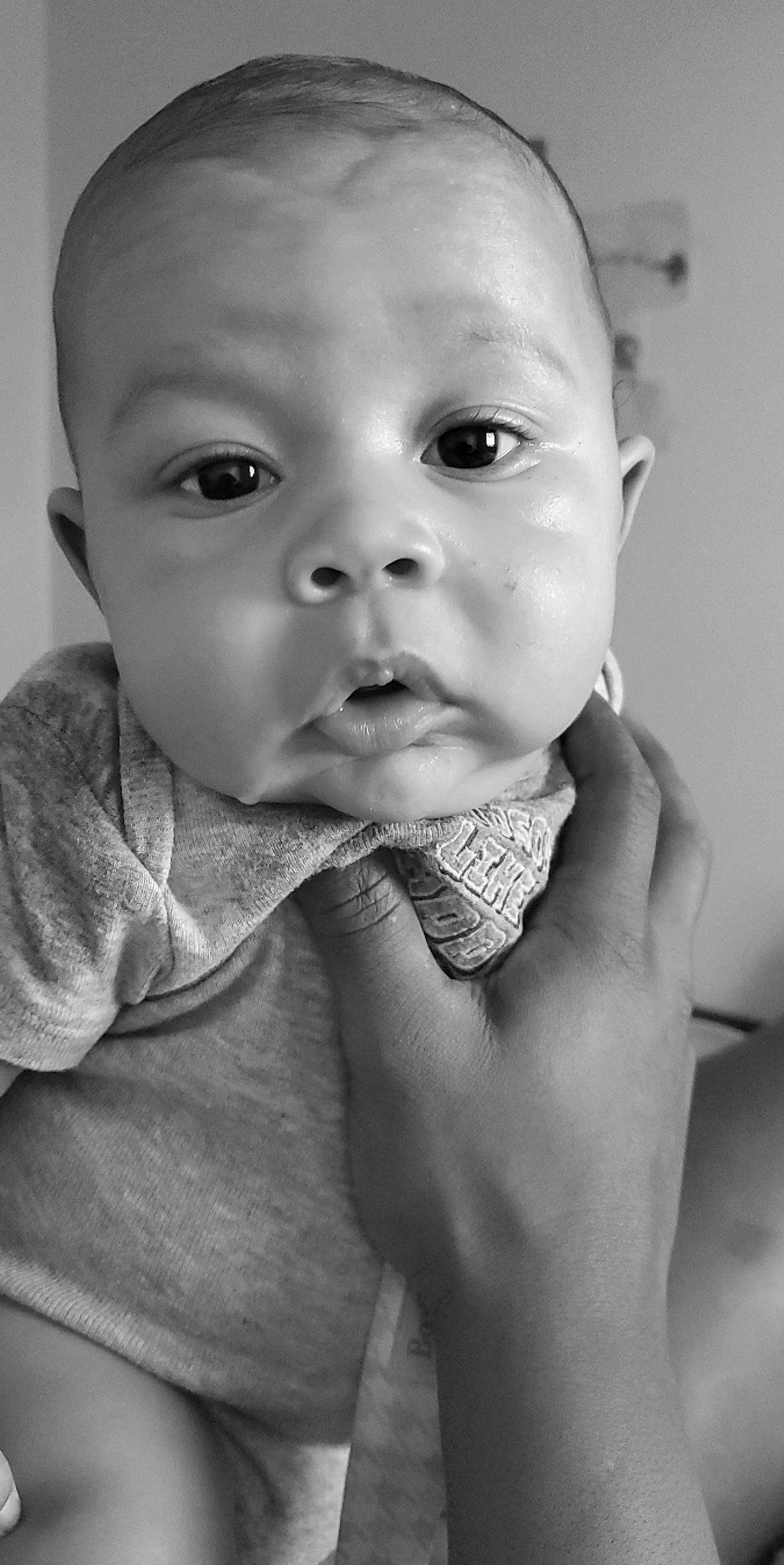Dante Jr joined the competition — help win amazing prizes! baby, baby_toddler_clothing, black, black_and_white, cheek, chin, eye, eyebrow, eyelash, finger, flash_photography, gesture, human_body, iris, lip, mouth, nose, person, skin, sleeve