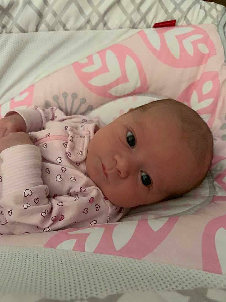 Celina joined the competition — help win amazing prizes! baby, bed, bedding, bedtime, cheek, child, infant_bed, linens, person, pink, product, skin, textile, toddler